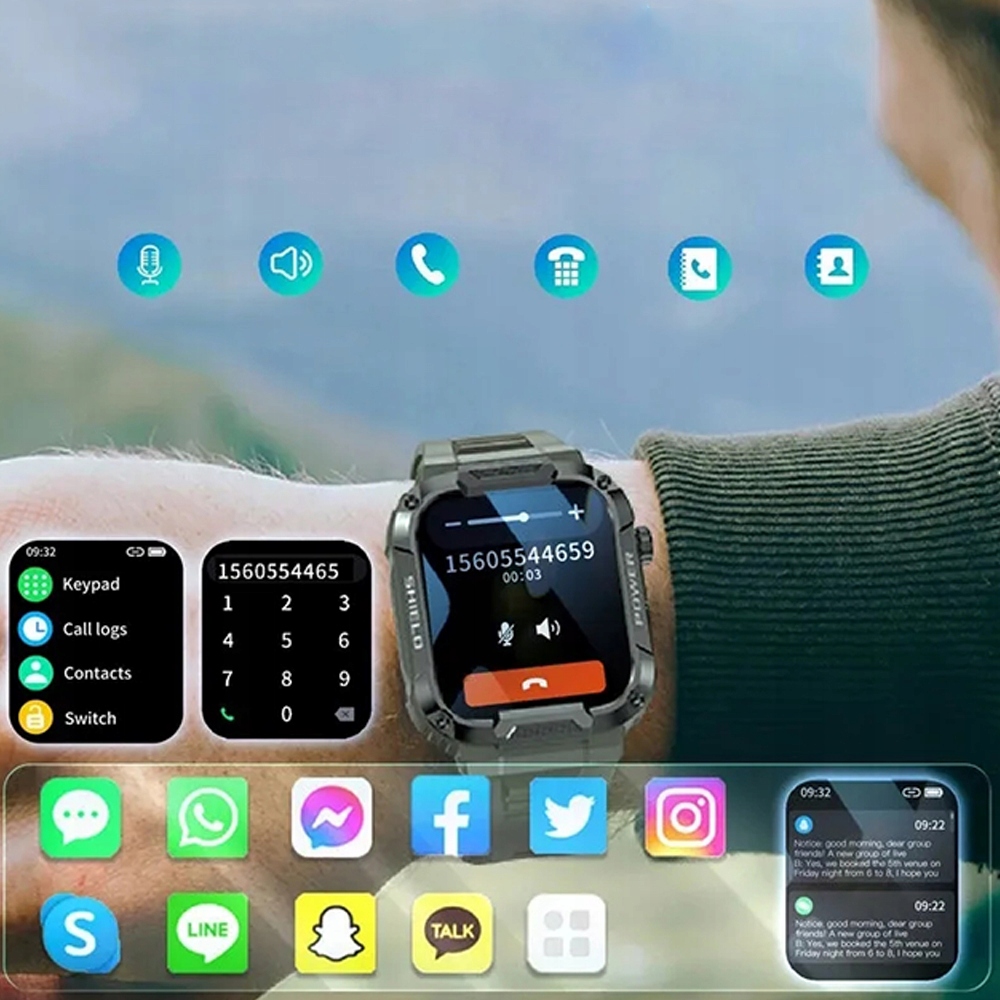 ZEGAREK SMARTWATCH MK66 DAMSKI MESKI SMARTLOCZ ZEGAREK SPORTOWY Komunikacja Bluetooth