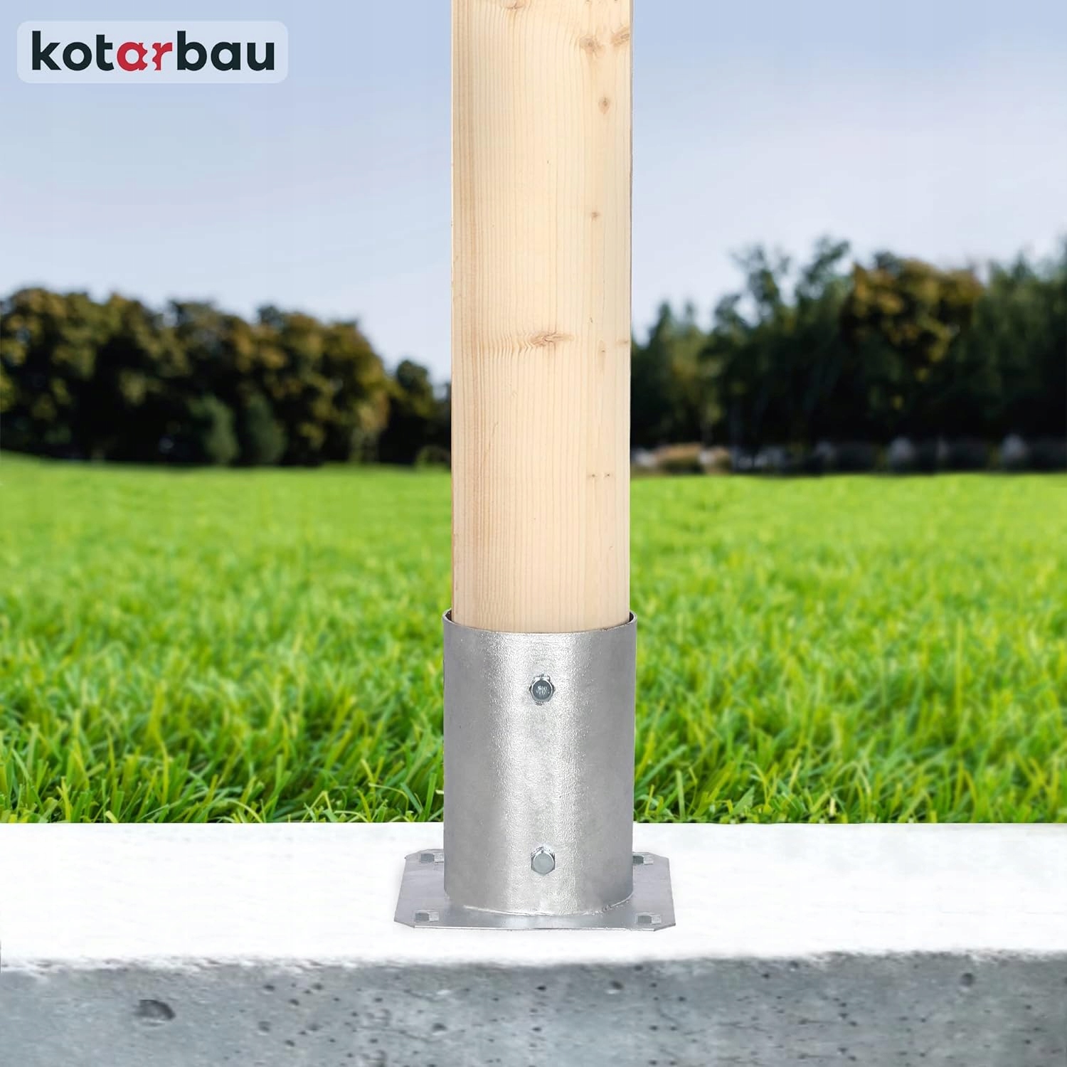 ZESTAW 2x PODSTAWA STOPKA SŁUPA PRZYKRĘCANA WSPORNIK KOTWA STALOWA Fi 80 MM Producent Kotarbau