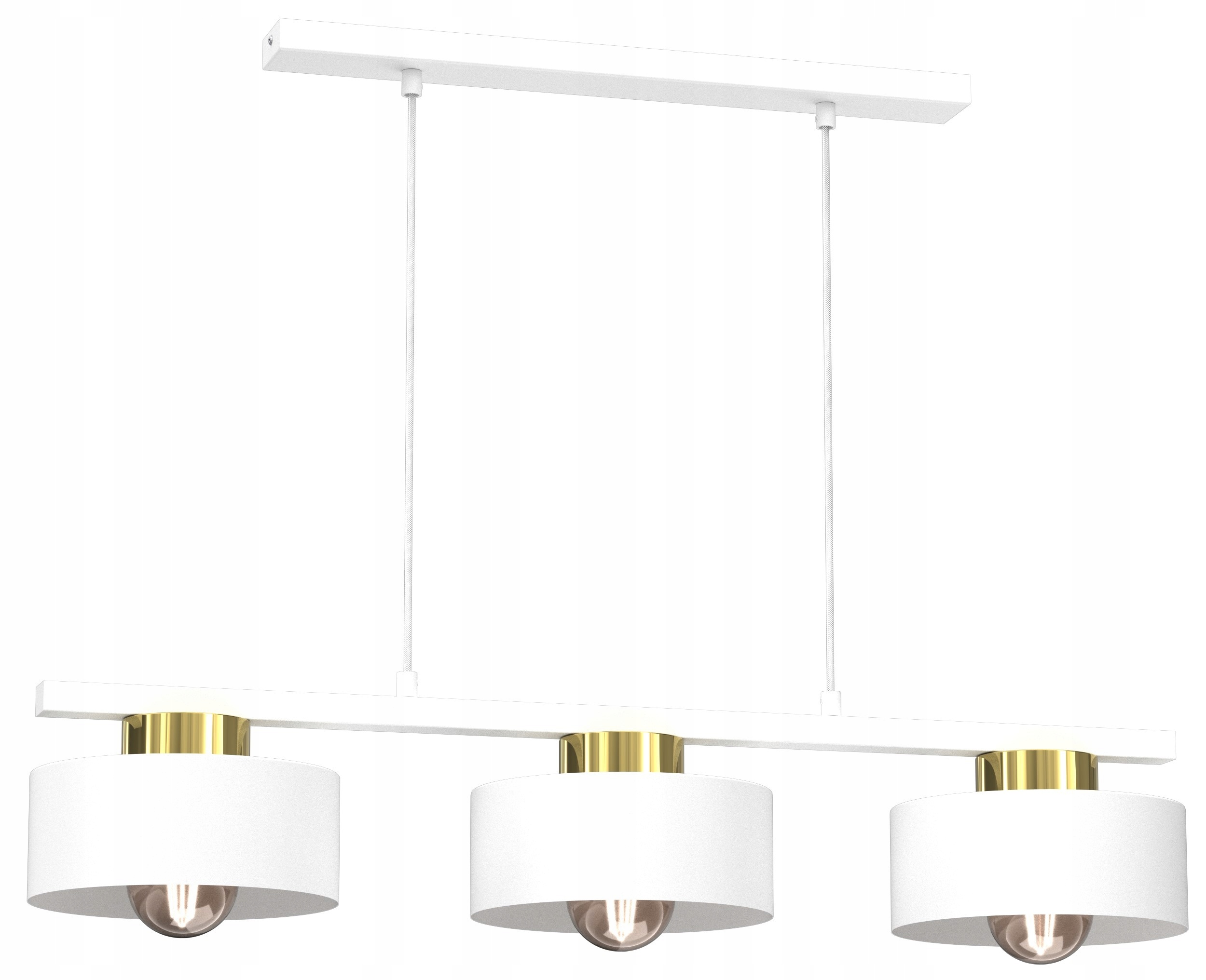 Závěsná lampa Marti Bílá Zlatá Kovová Stínidlo 3xE27