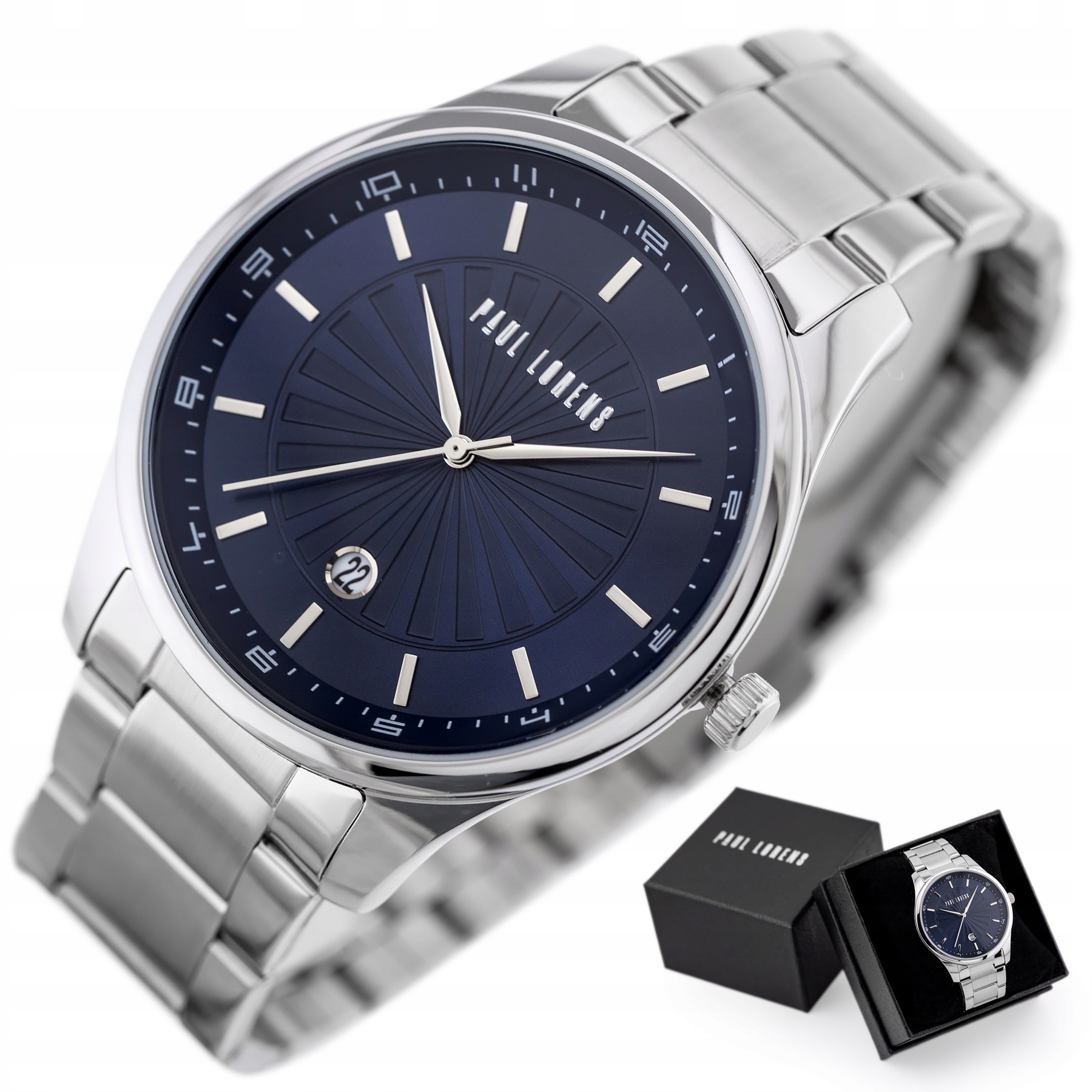 Zegarek Męski Paul Lorens Draken +grawer Komplet Prezentowy datownik