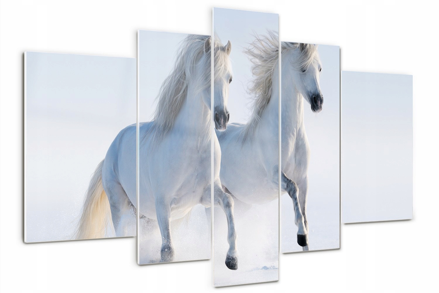 

Foto Obraz szklany tryptyk Dwa konie w śniegu