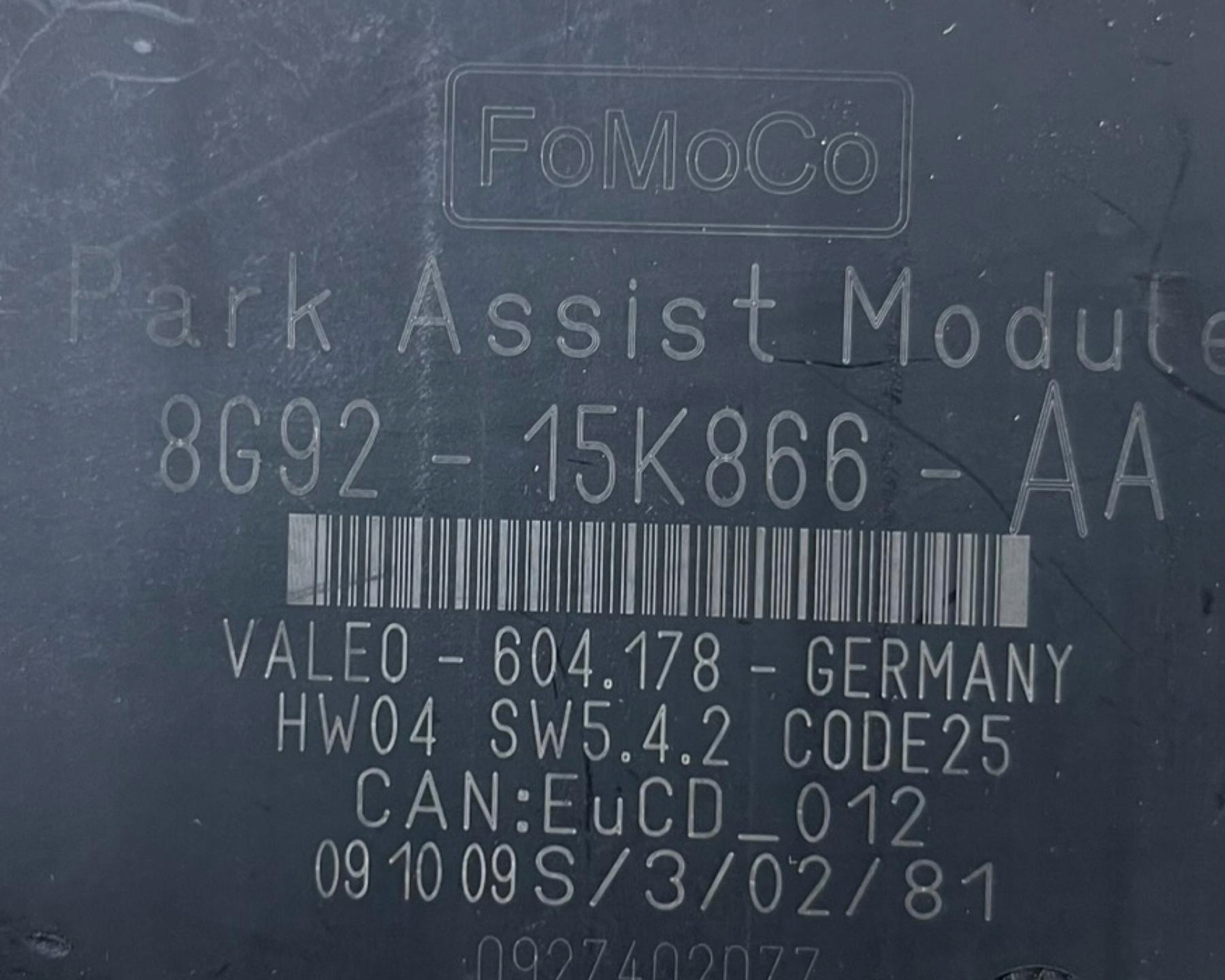 Bedienteil czujnikow Parken Ford S-Max 2009 8G92-15K866-AA