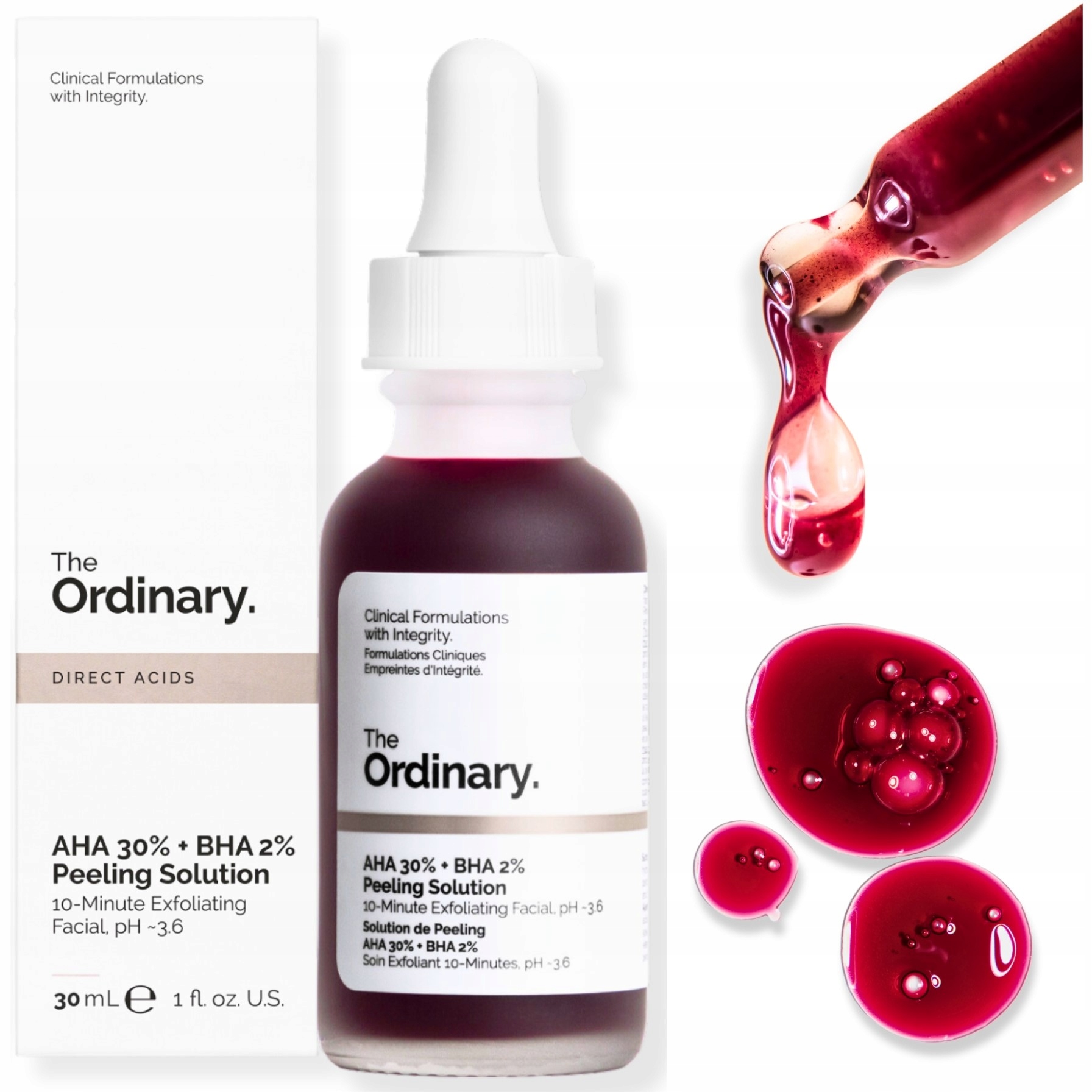 THE ORDINARY PEELING DO TWARZY AHA 30% BHA 2% 30 ML KRWAWY PEELING