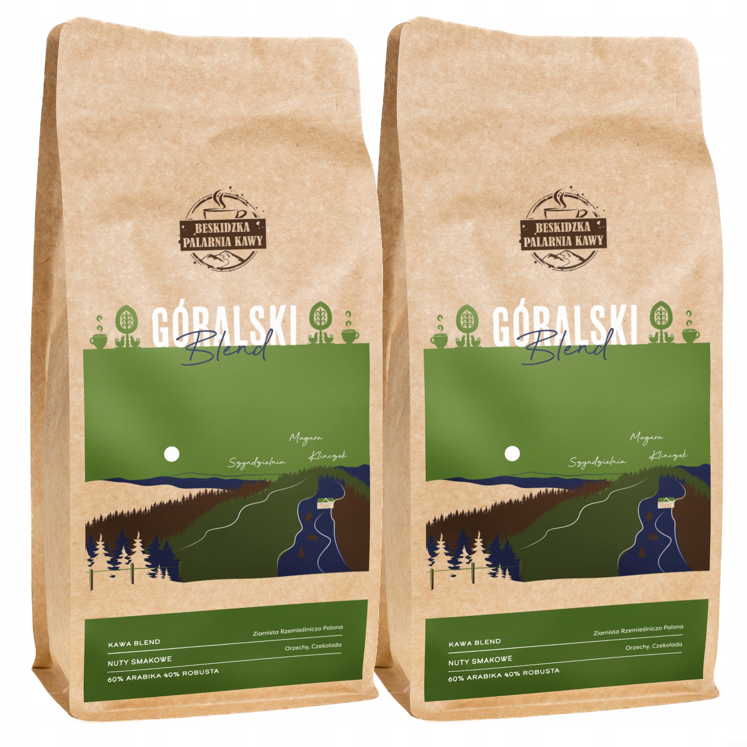 Čerstvě Pražená Mletá Káva Horský Blend 2x 1 kg Speciality