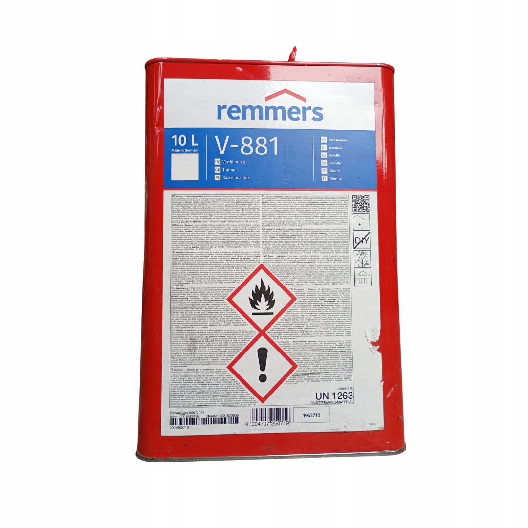 Rozpouštědlo Remmers V-881 10L Německé Ředidlo