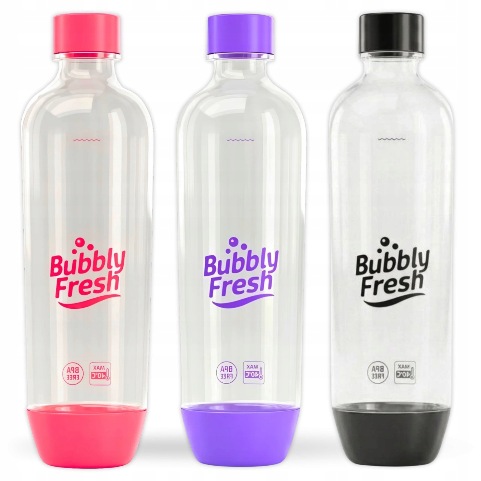 3 Butelki BubblyFresh na wodę do saturatora SodaStream 3x 1L