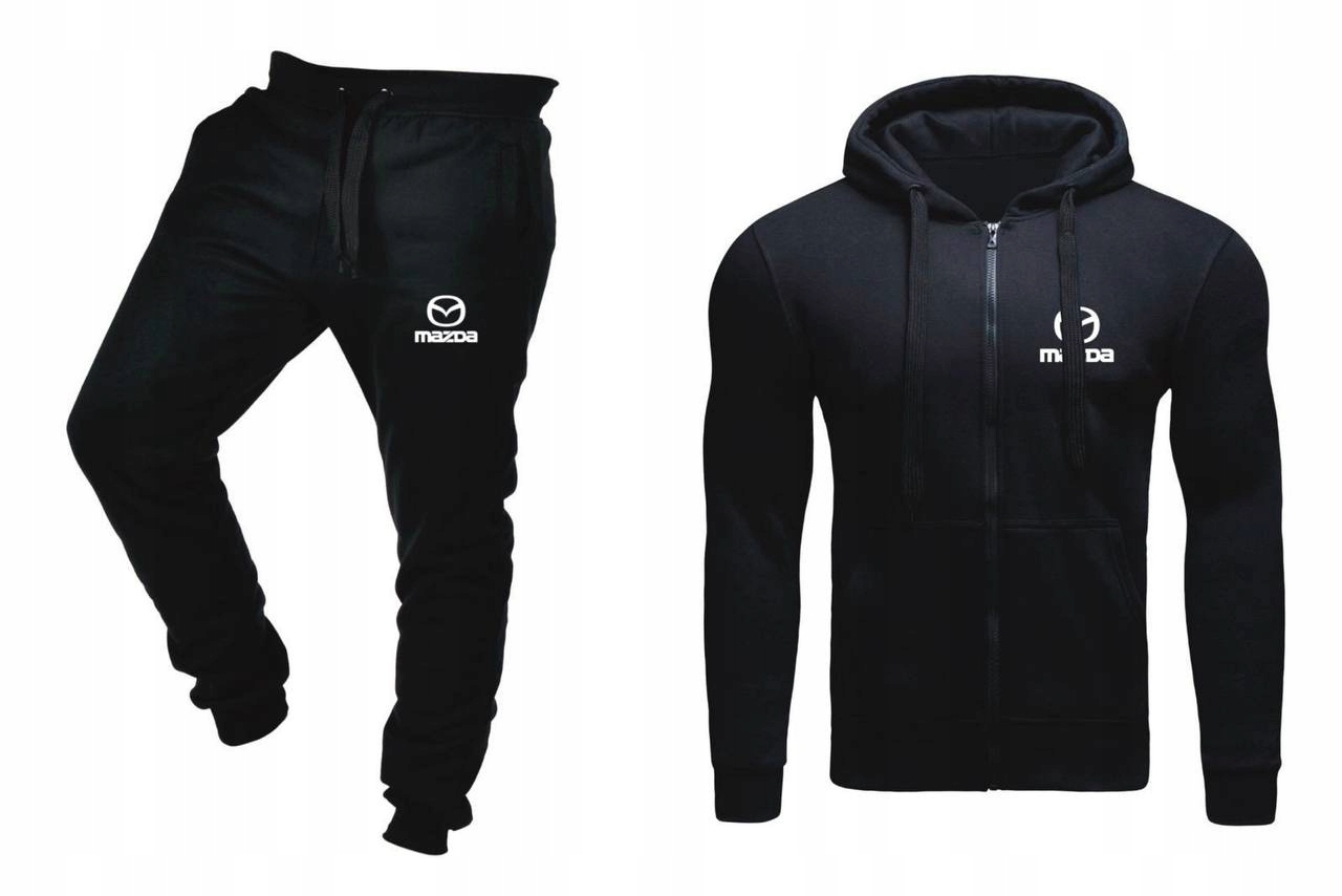 Tepláková Souprava Teplákovka Mazda Pánská Rozepínací Černá XL