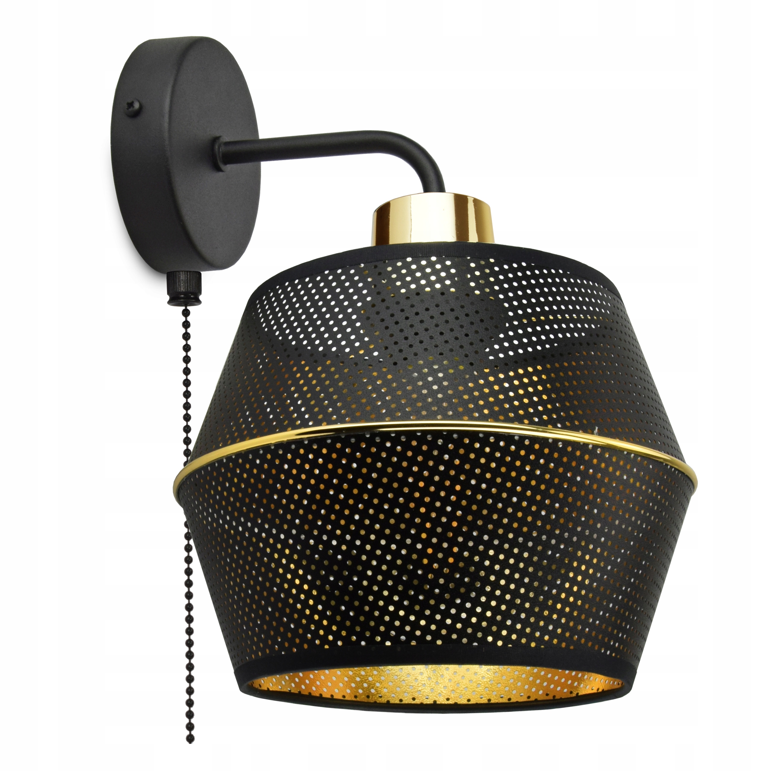 

Lampa Ścienna Kinkiet Ażurowy Biały Czarny Złoty