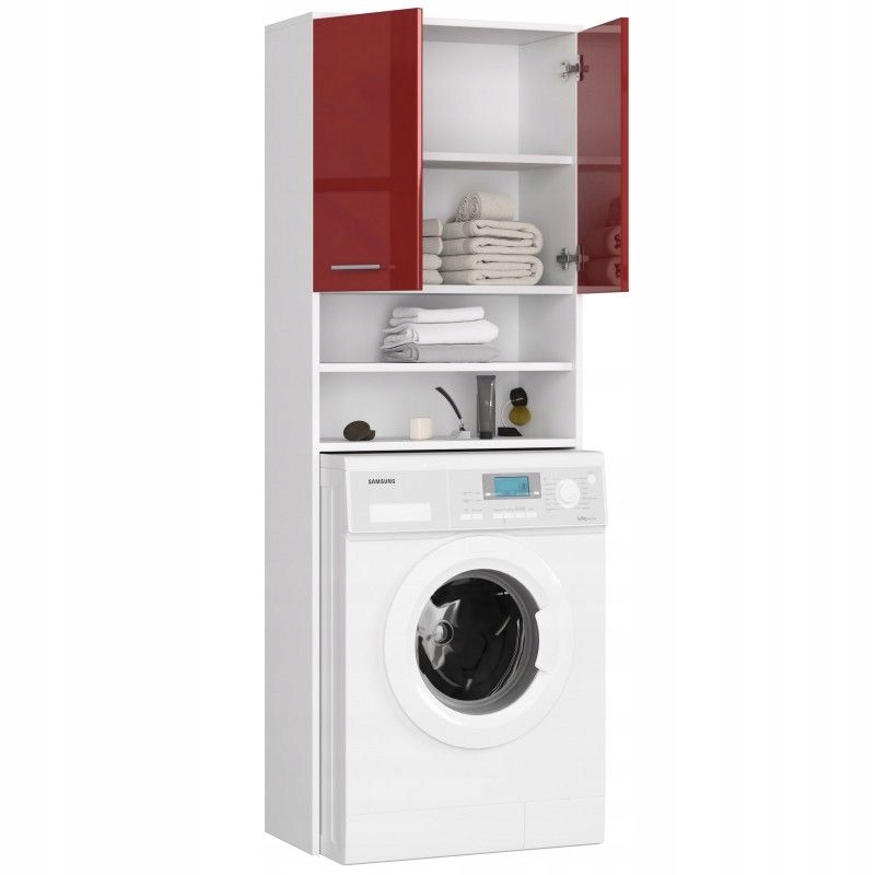 REGAŁ MEBLE SZAFKA ŁAZIENKOWA nad PRALKĘ POŁYSK Kolor mebla biały