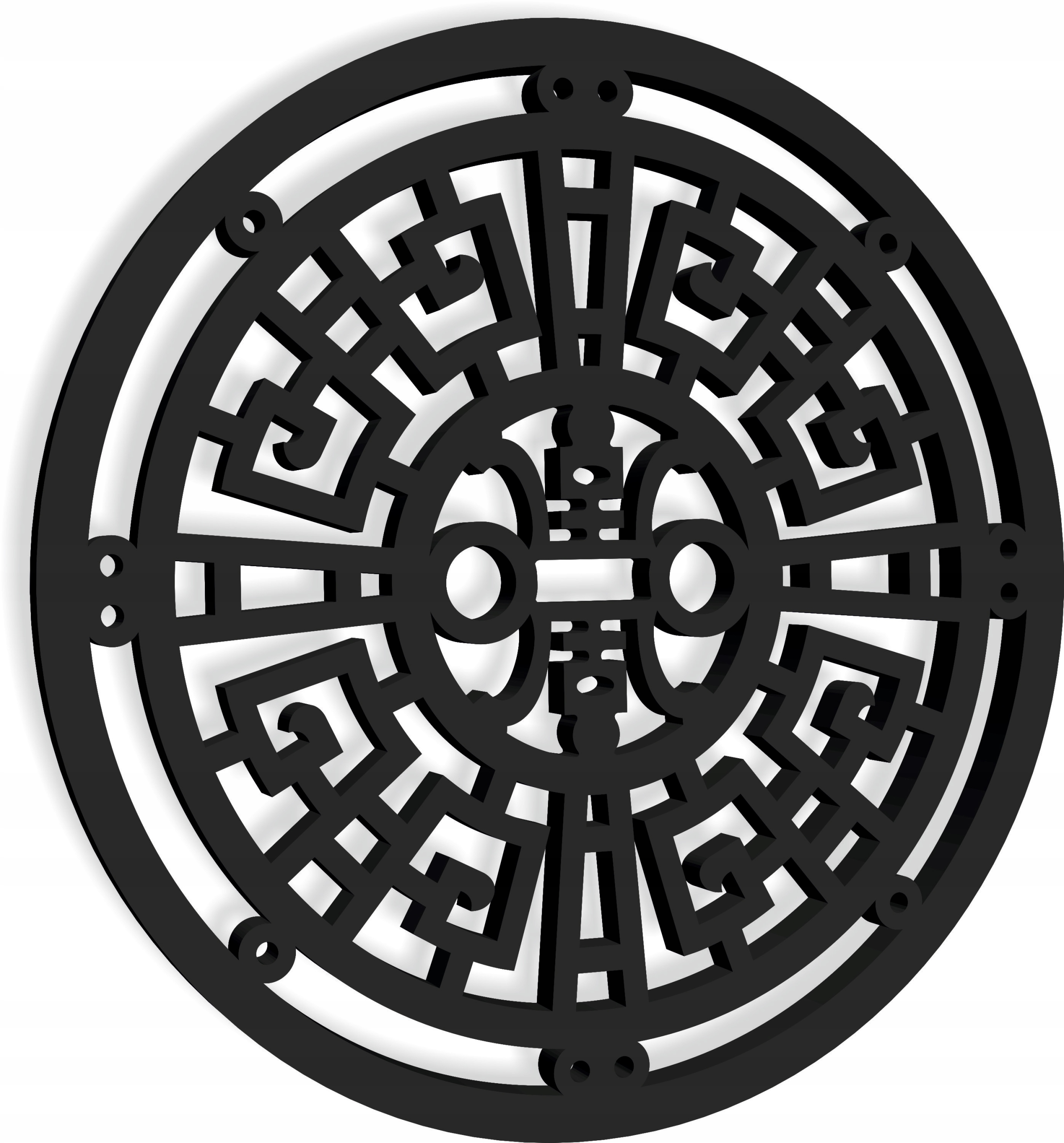 

Dekoracja metalowa panel ażurowy Koło M10-30x30cm