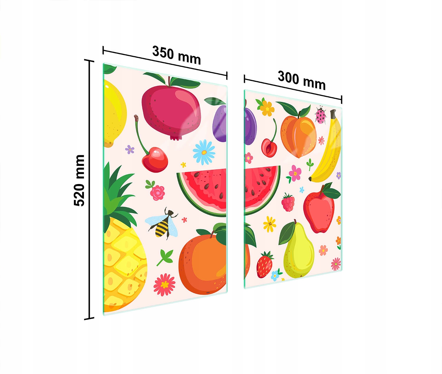 Skleněná Ochranná Deska Do Kuchyně 65x52 Ovoce