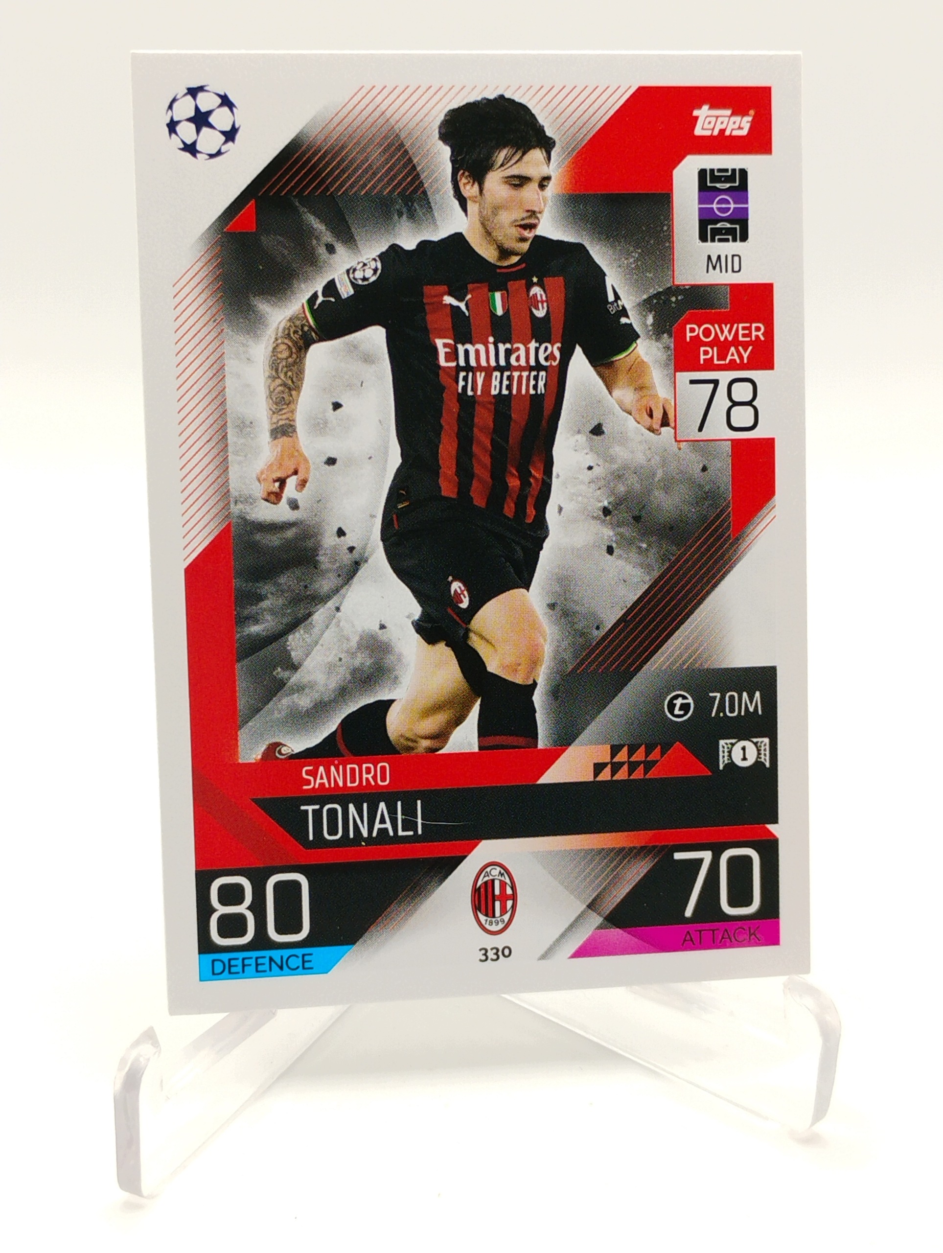 Topps Match Attax 2022-2023 Base Card 330 Sandro Tonali Ac Milan
