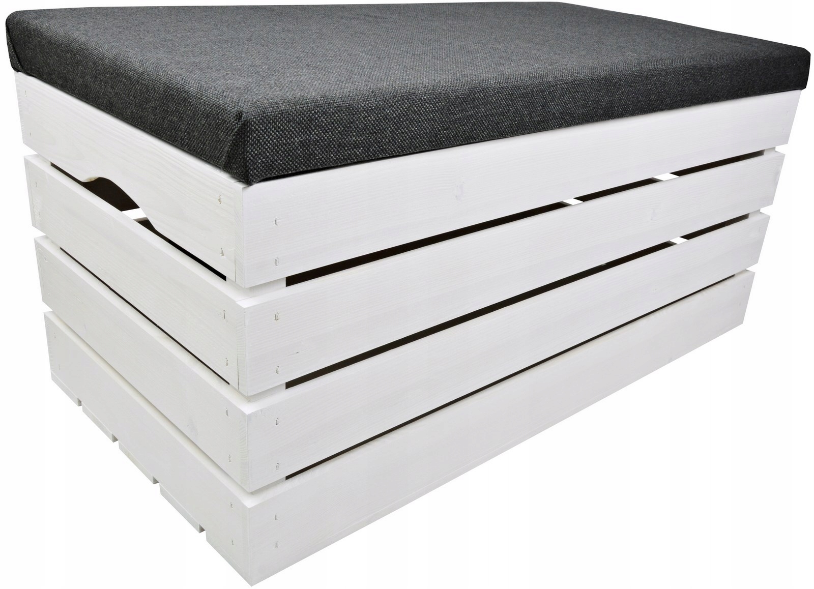 Bílá Taburet Borovice Dřevěná Truhla Kufrová Krabička