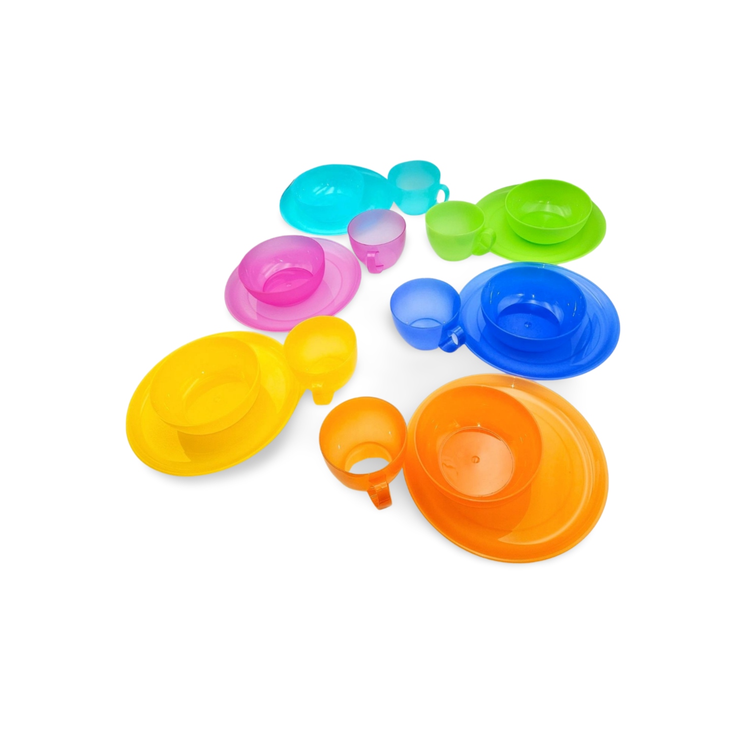 Zestaw naczyń dla dzieci 19 el. Miski talerze filiżanki Nietłukące Bpa Free