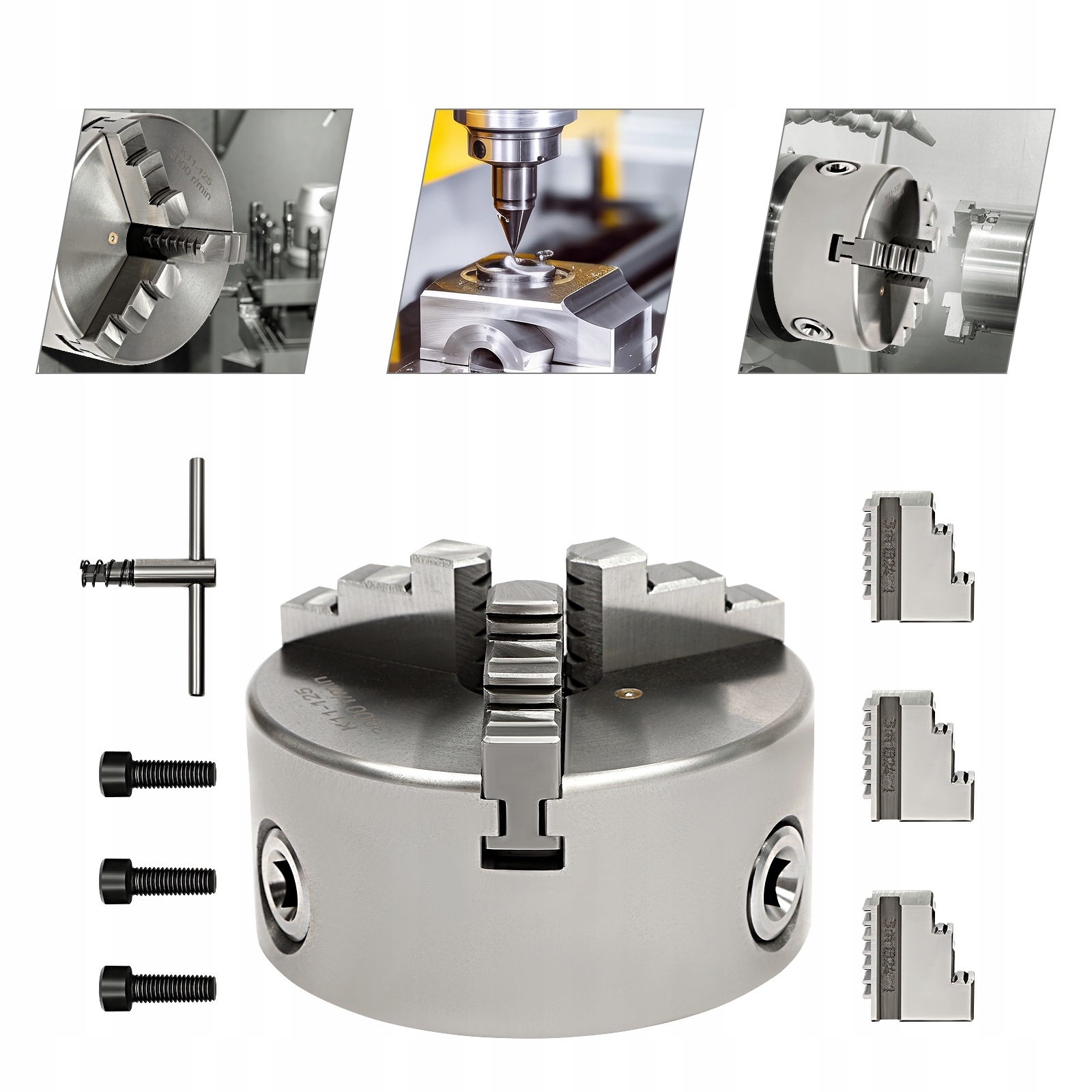 UCHWYT TOKARSKI 3-SZCZĘKOWY 125 MM Kod producenta 451036324151