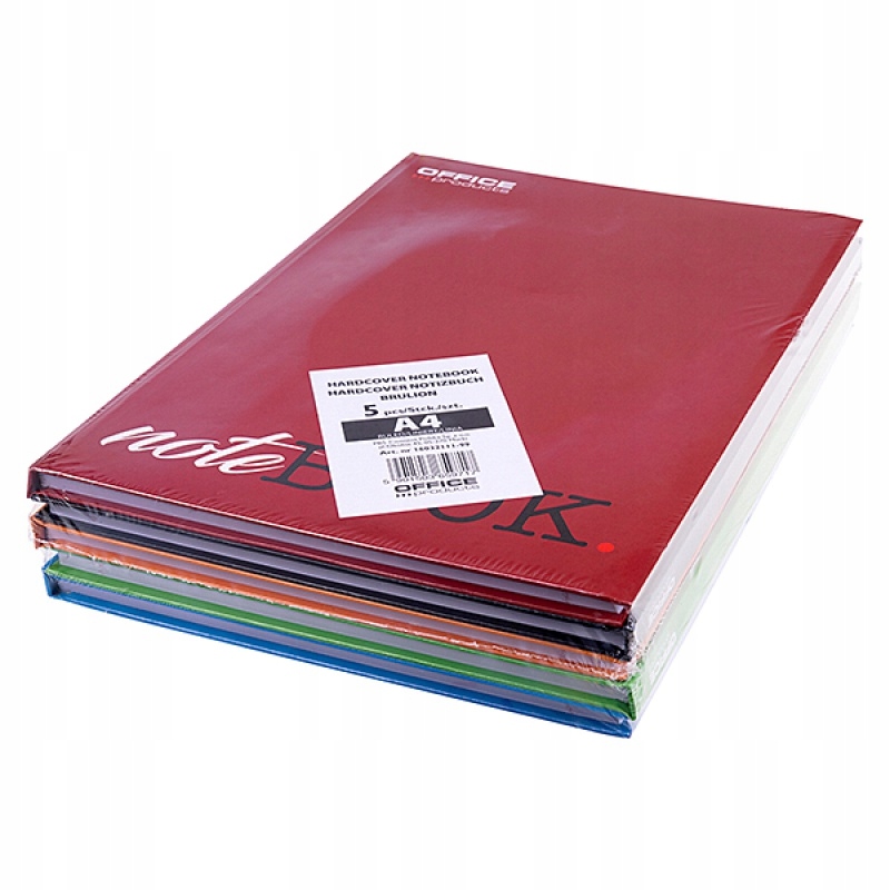 Brulion A4 w linie 96 kart mix kolorów zeszyt Marka Office Products