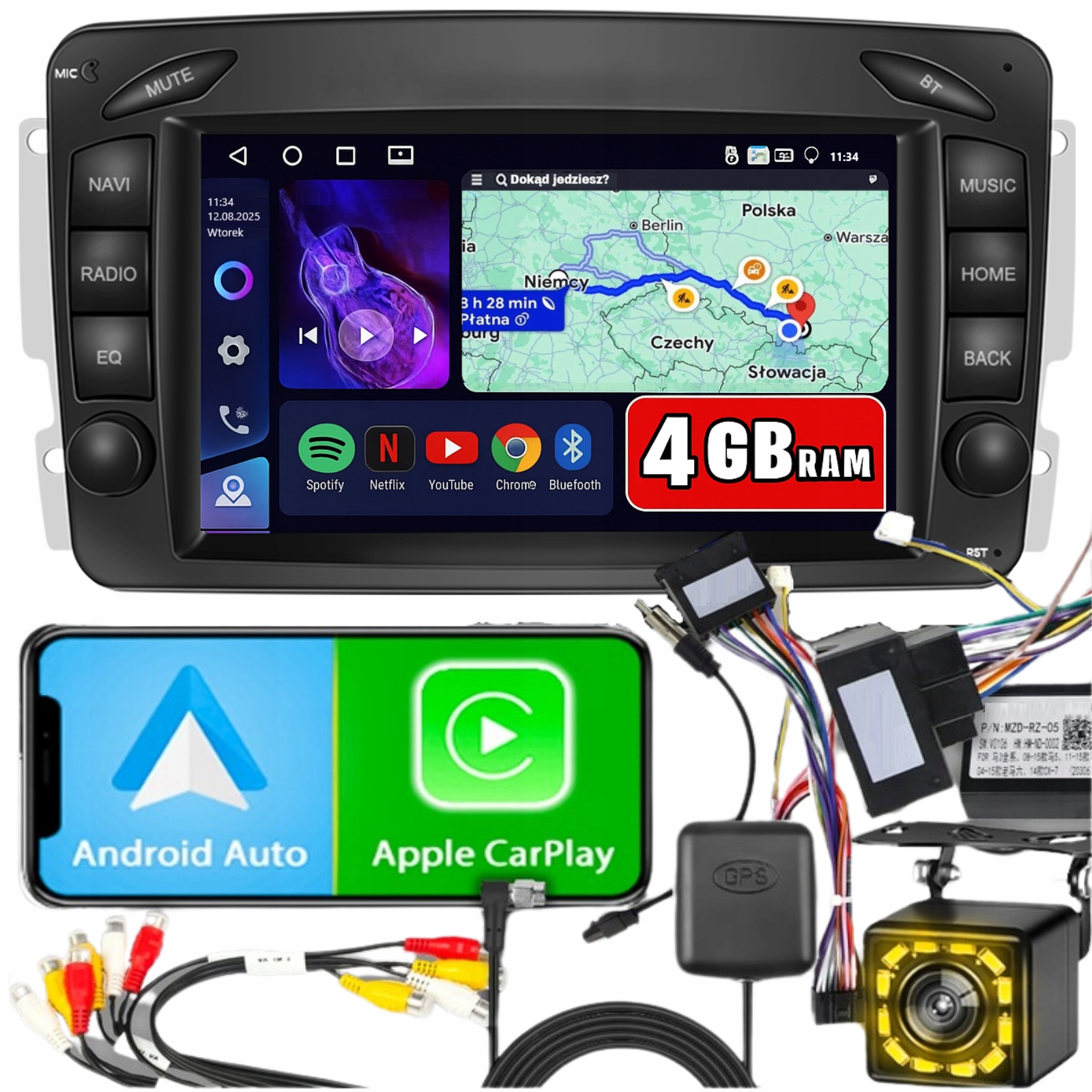 Radio pre Mercedes Vito Viano C E W209 W203 C208 W208 W639 CarPlay Android