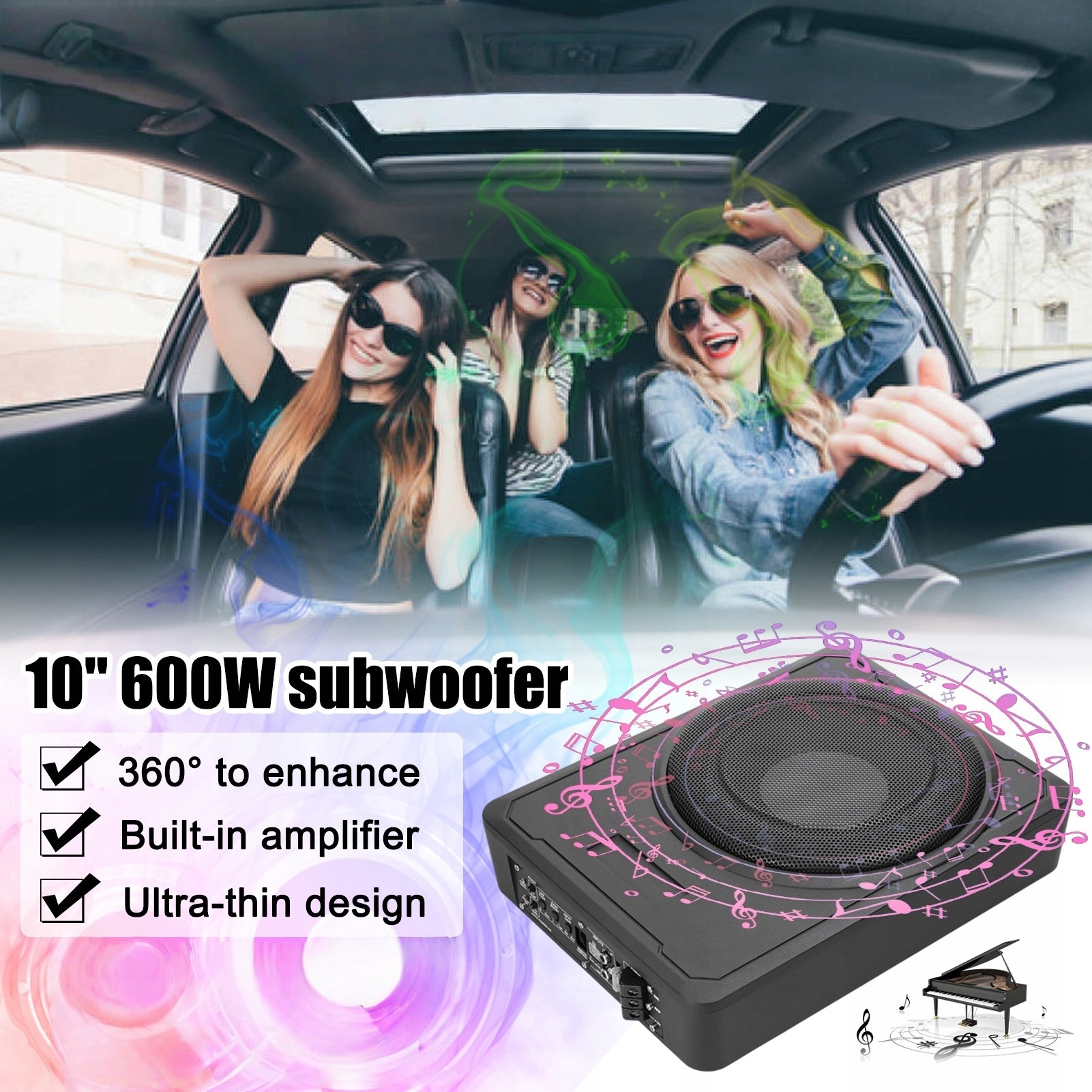 Aktivní Subwoofer 800W Pod Sedadlo Do Auta, Na Jachtu Nebo Motorový Člun