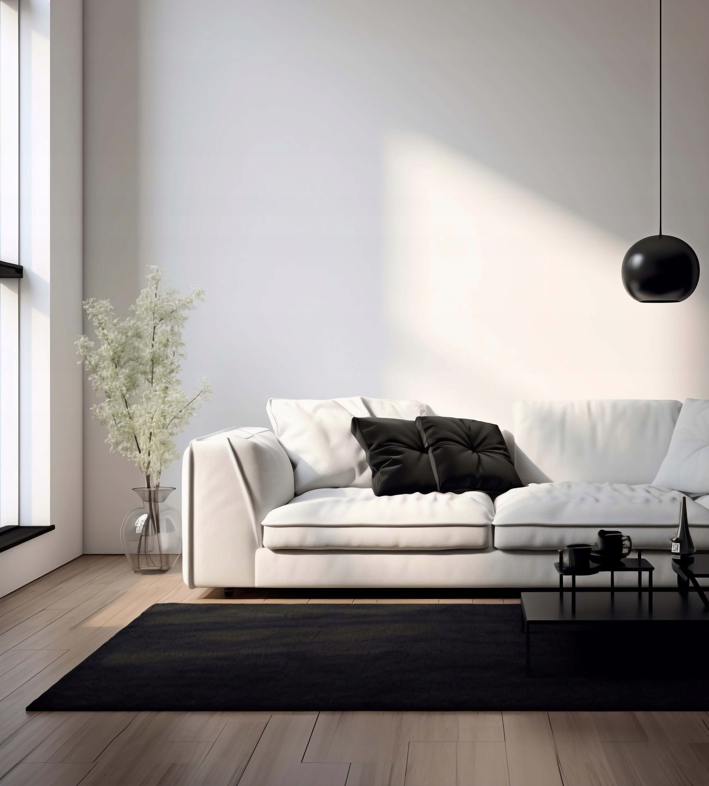 DYWAN DO POKOJU CZARNY GŁADKI NA WYMIAR DIAMOND 100x200cm Kolor czarny