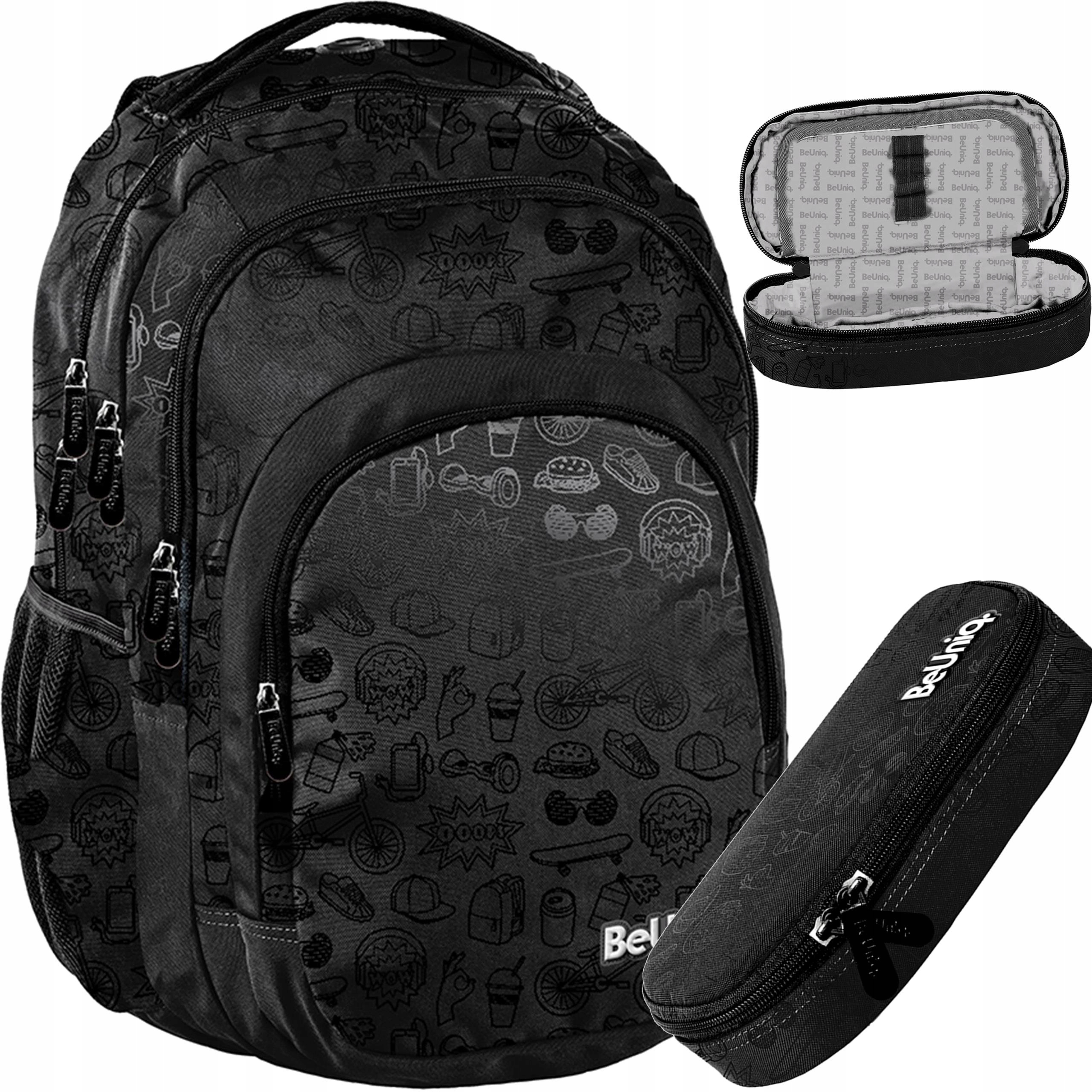 

Czarny Plecak Młodzieżowy Duży Dla Chłopaka BeUniq