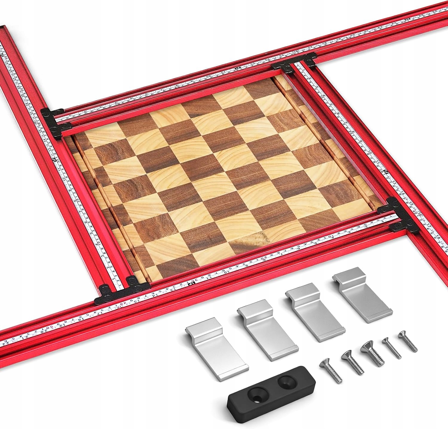 SpeTool frézovací šablona pro pracovní desky 65 x 65 cm, nastavitelné drážky, dřevo