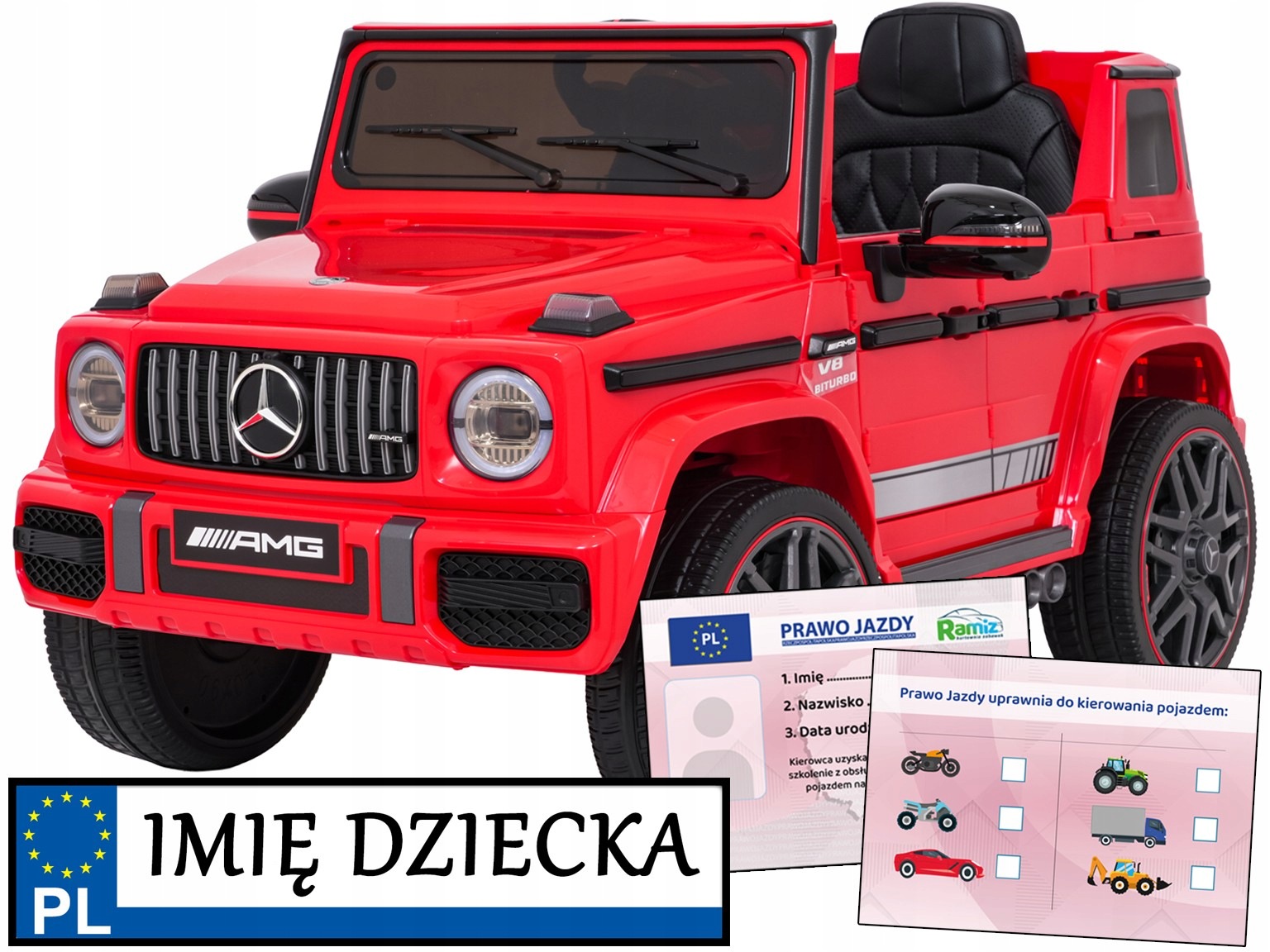 samochodzik dziecięcy elektryczny Mercedes G63 Amg Lift pilot 2x25W