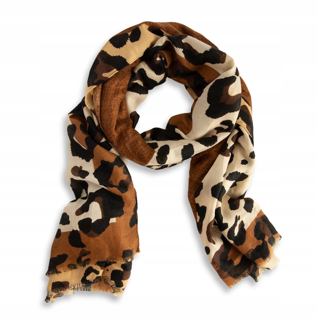 

Szalik szal damski apaszka brązowy panterka cętki