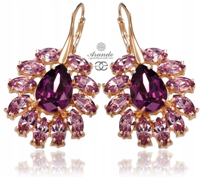 Krystaly Náušnice Azure Rose Gold