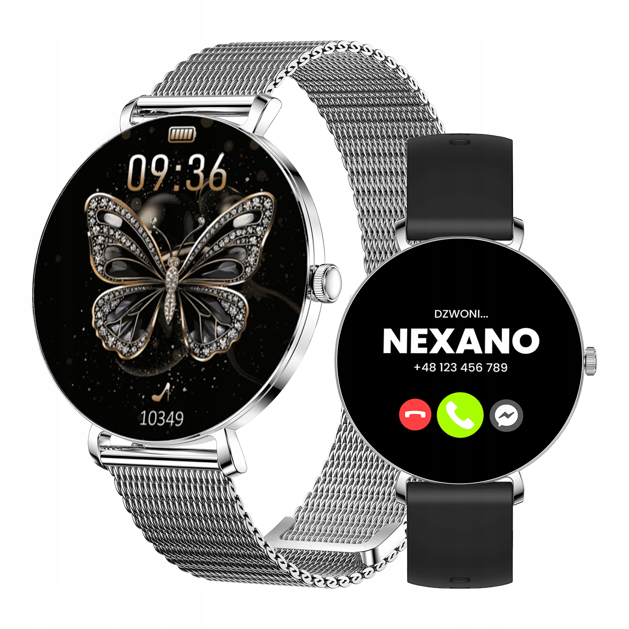 Smartwatch Damski Zegarek Zdrowie Smart Watch Rozmowy Menu Polskie 3 Paski