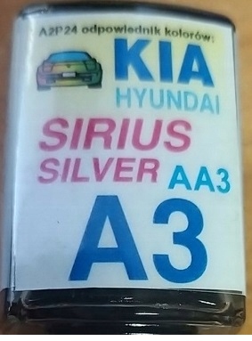 

Zaprawka Lakiernicza Kia Hyundai A3 AA3 sirius sil