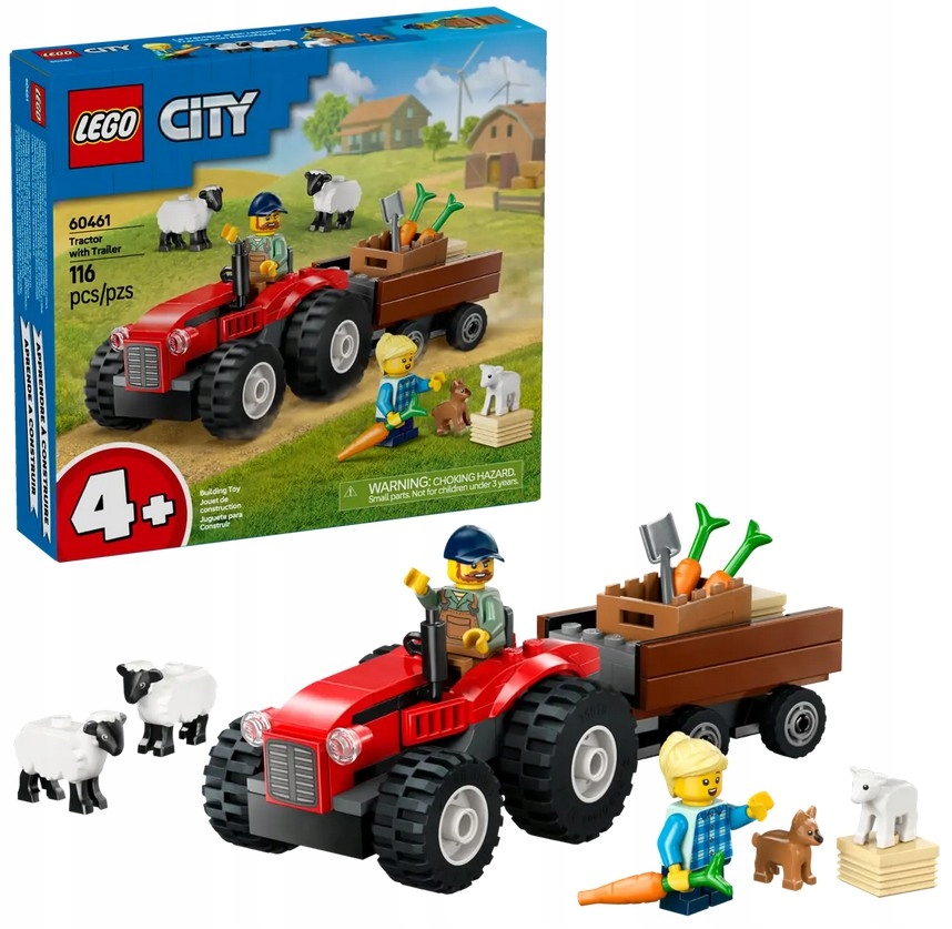 Lego City 60461 Červený traktor s přívěsem a ovcí