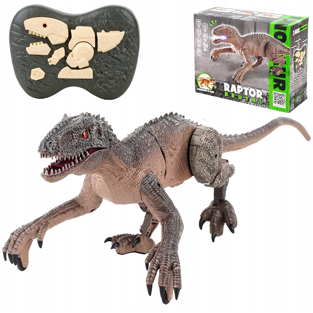 Interaktywny Dinozaur Zdalnie Sterowany Robot Led Chodzić I Ryk
