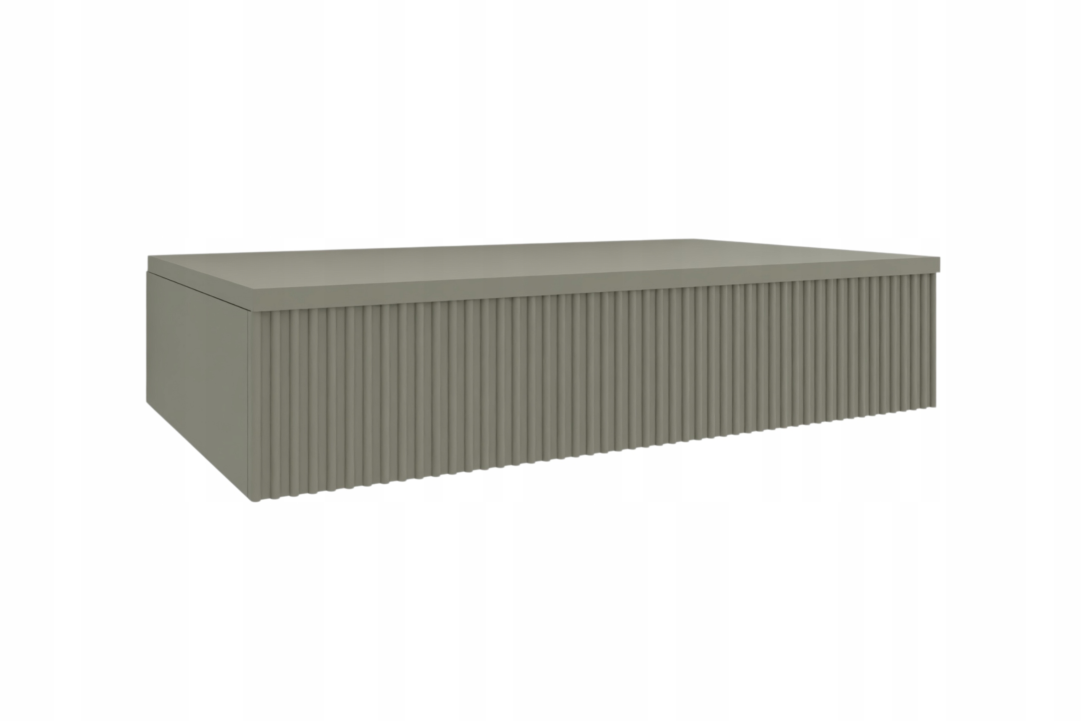 Konsola wisząca Elegance Oliwka ryfle 80x20x15 Płytka szafka do przepokoju