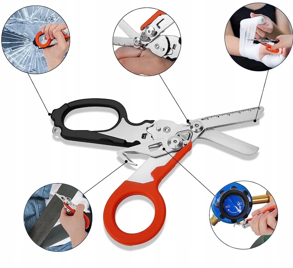 NOŻYCE WIELOFUNKCYJNE TAKTYCZNE MEDYCZNE MULTITOOL 6W1 EAN (GTIN) 5905489207634