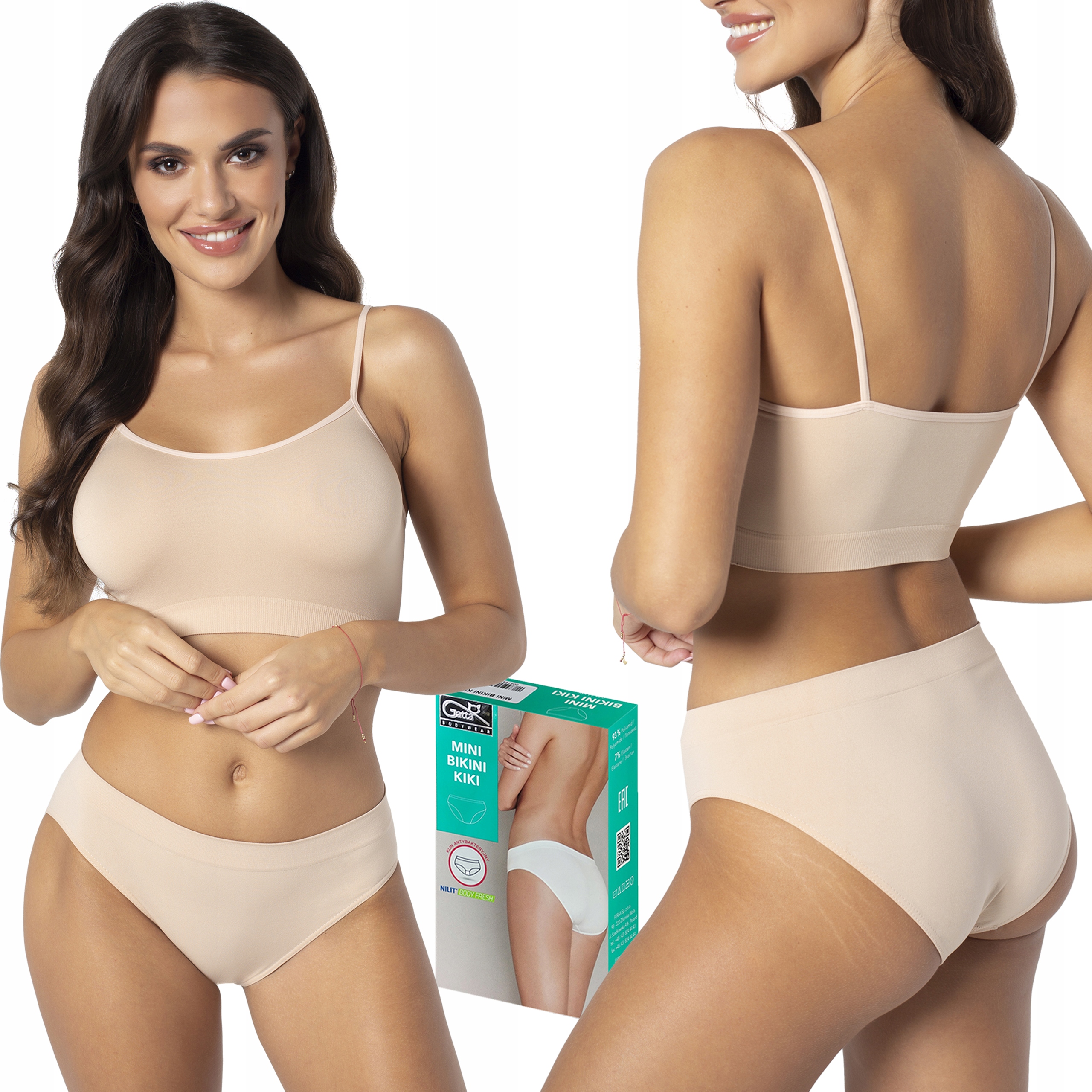 

Figi Gatta Kiki Mini Bikini bezszwowe, natural, XL