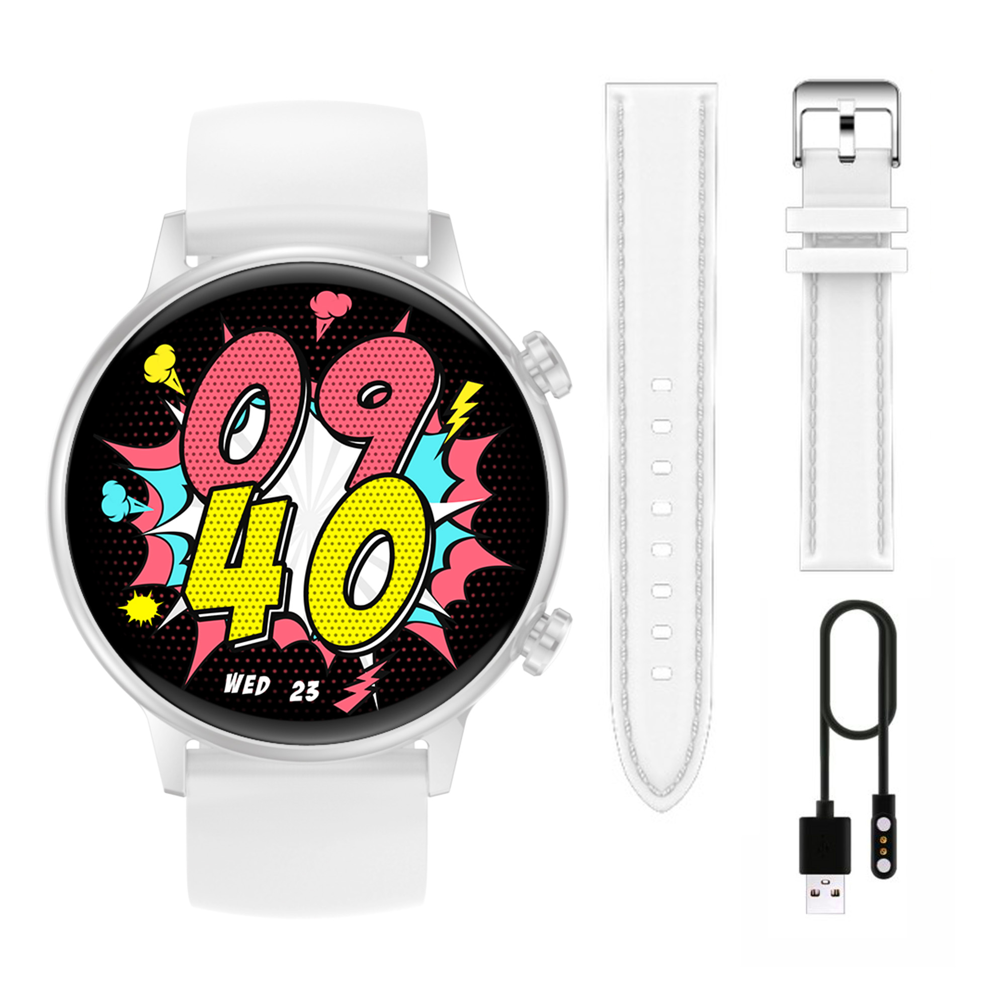 Smartwatch Zegarek Damski Manta Alexa Mini Rozmowa Menu PL AMOLED 2 Paski Lokalizator GPS nie
