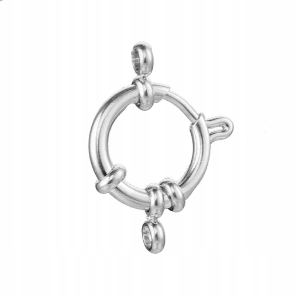 Stříbro 925 Zapínání, Karabina Pružinové kolečko, Dva Otvory, 12mm, 1 ks