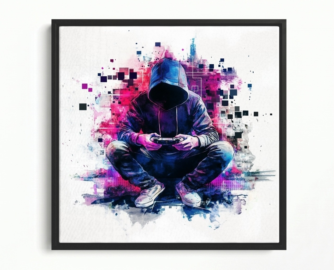Obraz Rama American Box Portret Gamer Hráč Konzola Gaming Cyberpunk 60x60