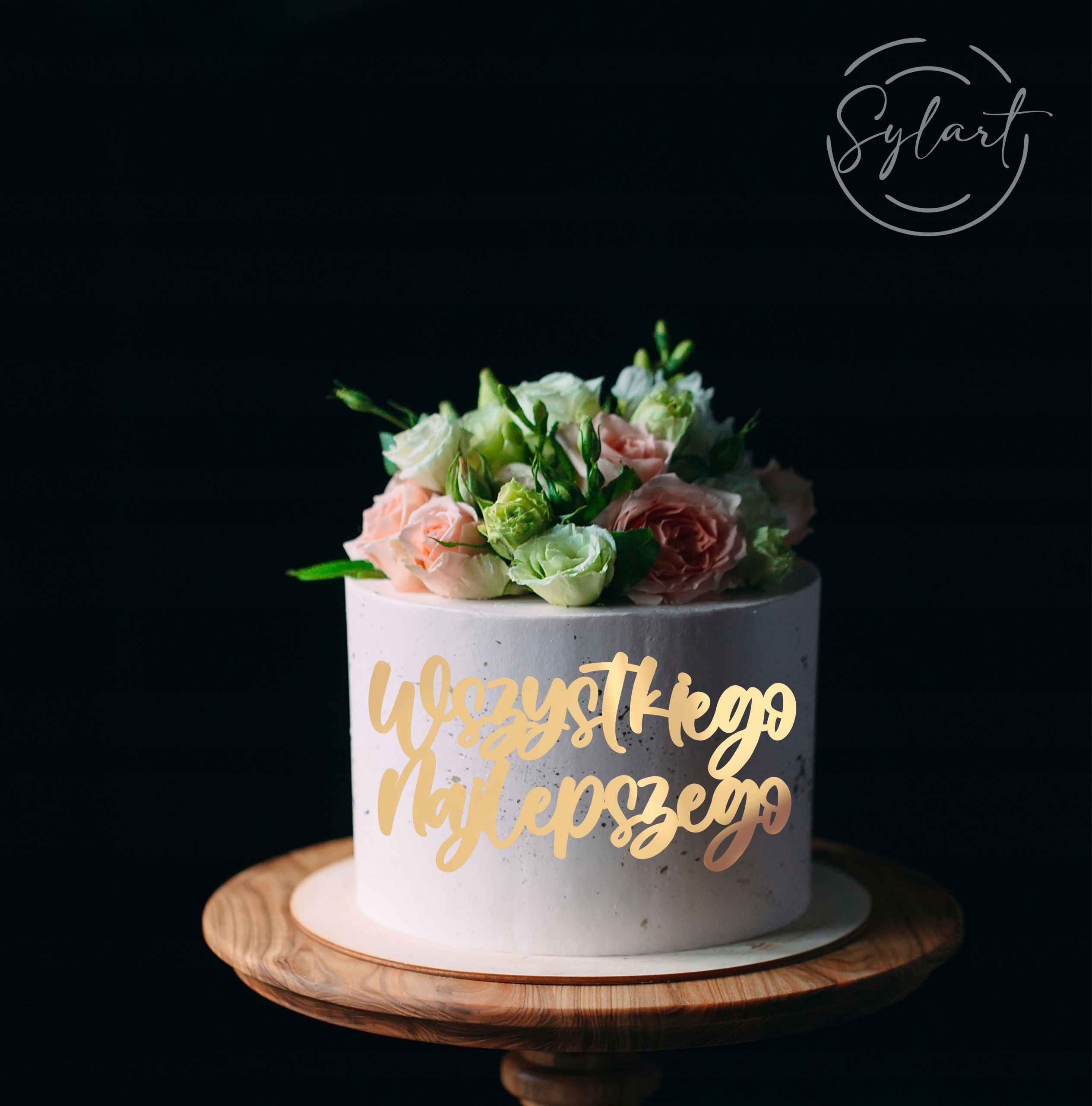 

Topper Na Bok Tortu Wszystkiego Najlepszego Złoty