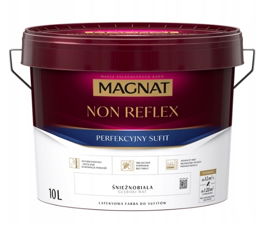 Magnat Non-Reflex 10L Biela antireflexná farba na stropy biela