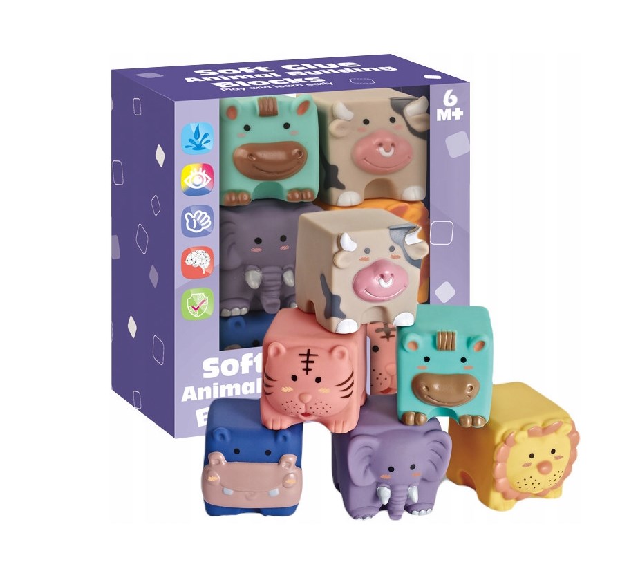 6× MIĘKKIE KLOCKI BUDOWLANE MONTESSORI SENSORYCZNE EAN (GTIN) 191491488399