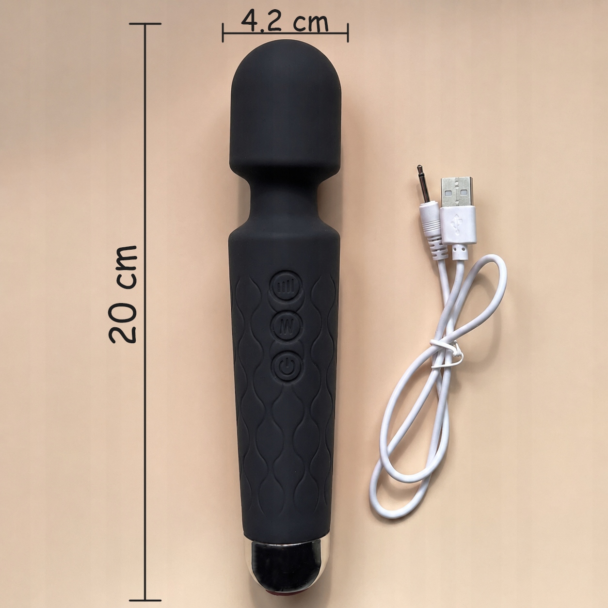 Wibrator Magic Wand Damski Mikrofon Masażer Łechtaczki 20 Trybów USB Mocny – Czarny