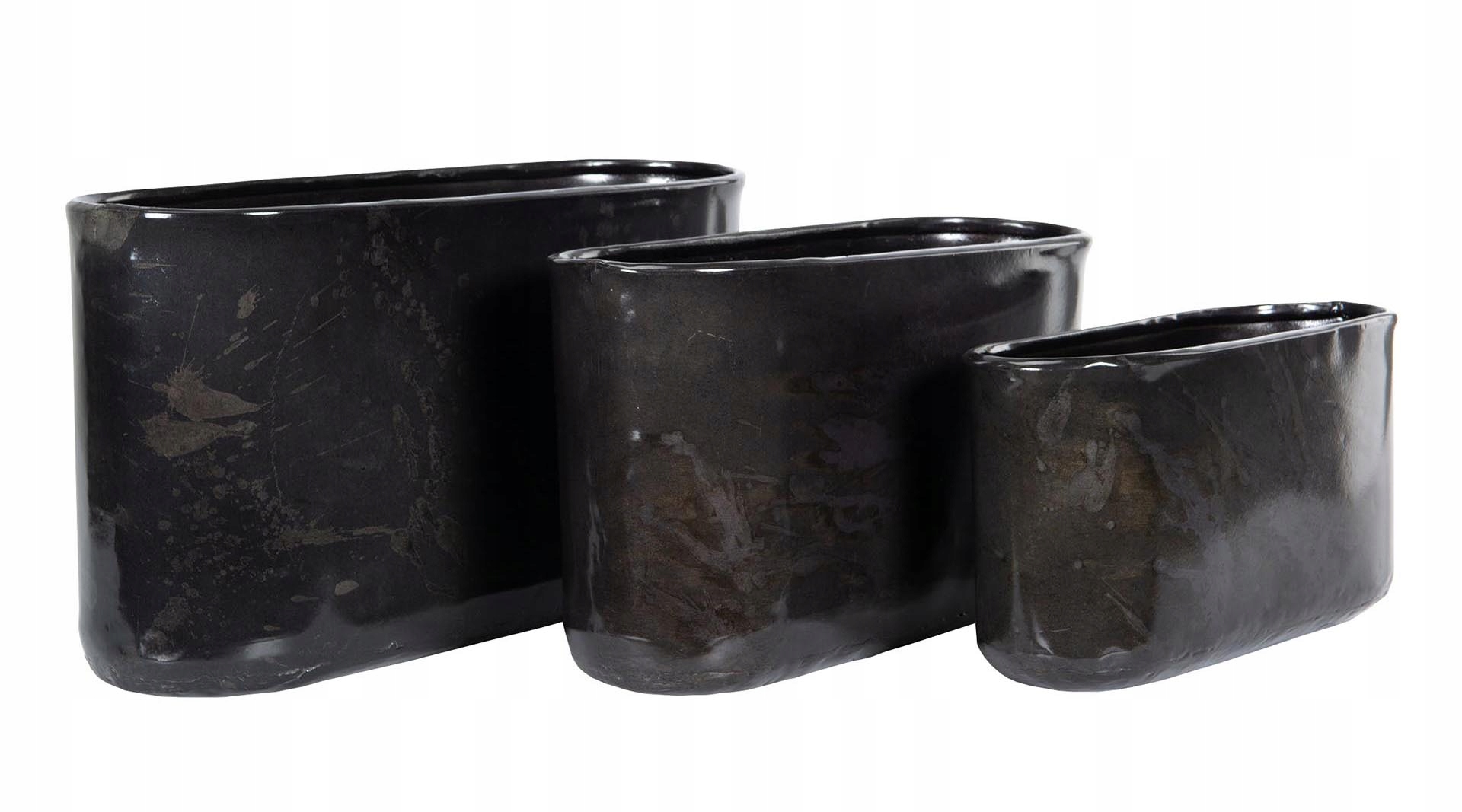 Obal Květináč Podlouhlý Korytko Loft Dlouhý 3 ks kryt šedý na balkon