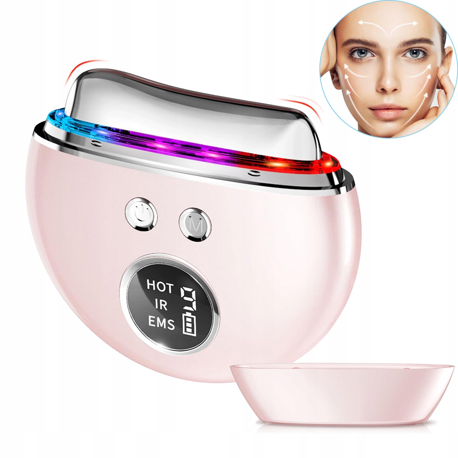 Masážní Přístroj Na Obličej Ems Gua Sha Led Terapie 4 Režimy Lifting Krásná Kůže Usb