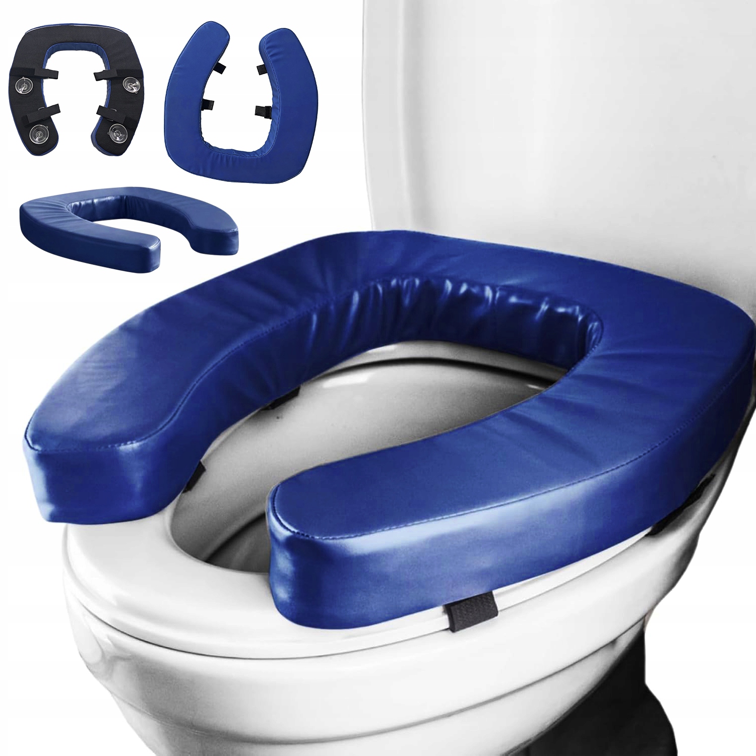 NAKŁADKA NA TOALETĘ Z PRZYSSAWKAMI MIĘKKA NIEBIESKA 5CM