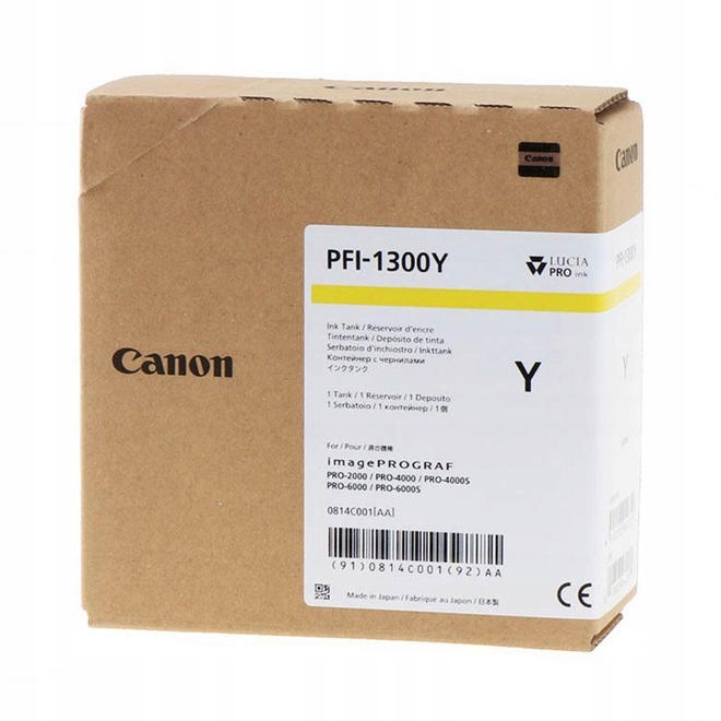Atramentová náplň Canon PFI-1300Y PFI1300 Yellow 0814C001 PRO-4000 6000 Originál