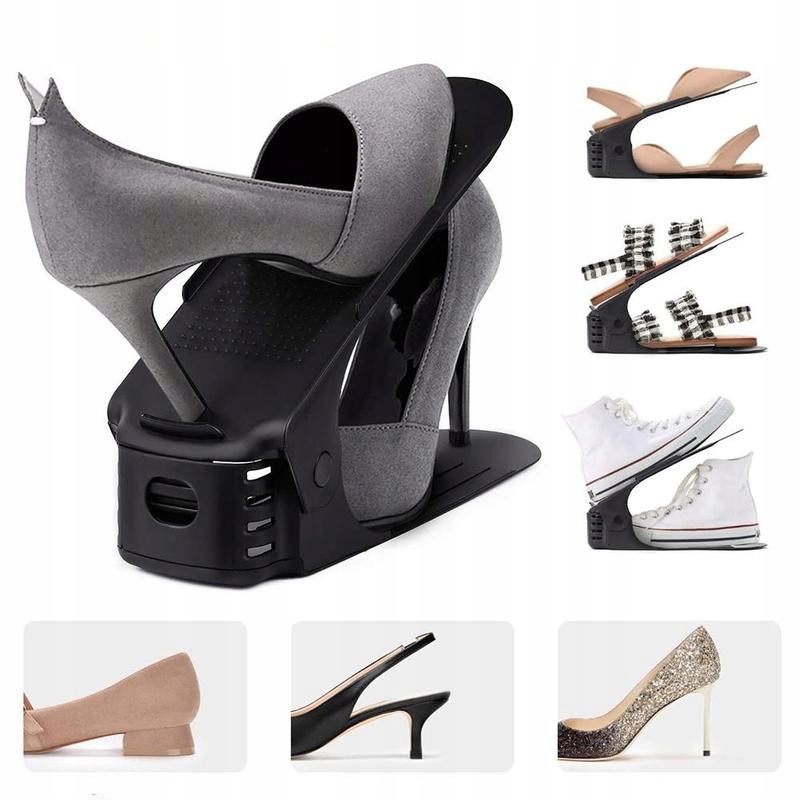 STOJAK NA BUTY OBUWIE ORGANIZER REGULOWANY UCHWYT CZARNY Płeć uniseks