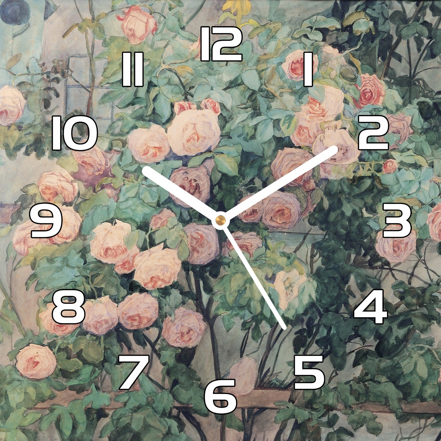 

Nowoczesny zegar szklany na ścianę Ogród Róż 30x30