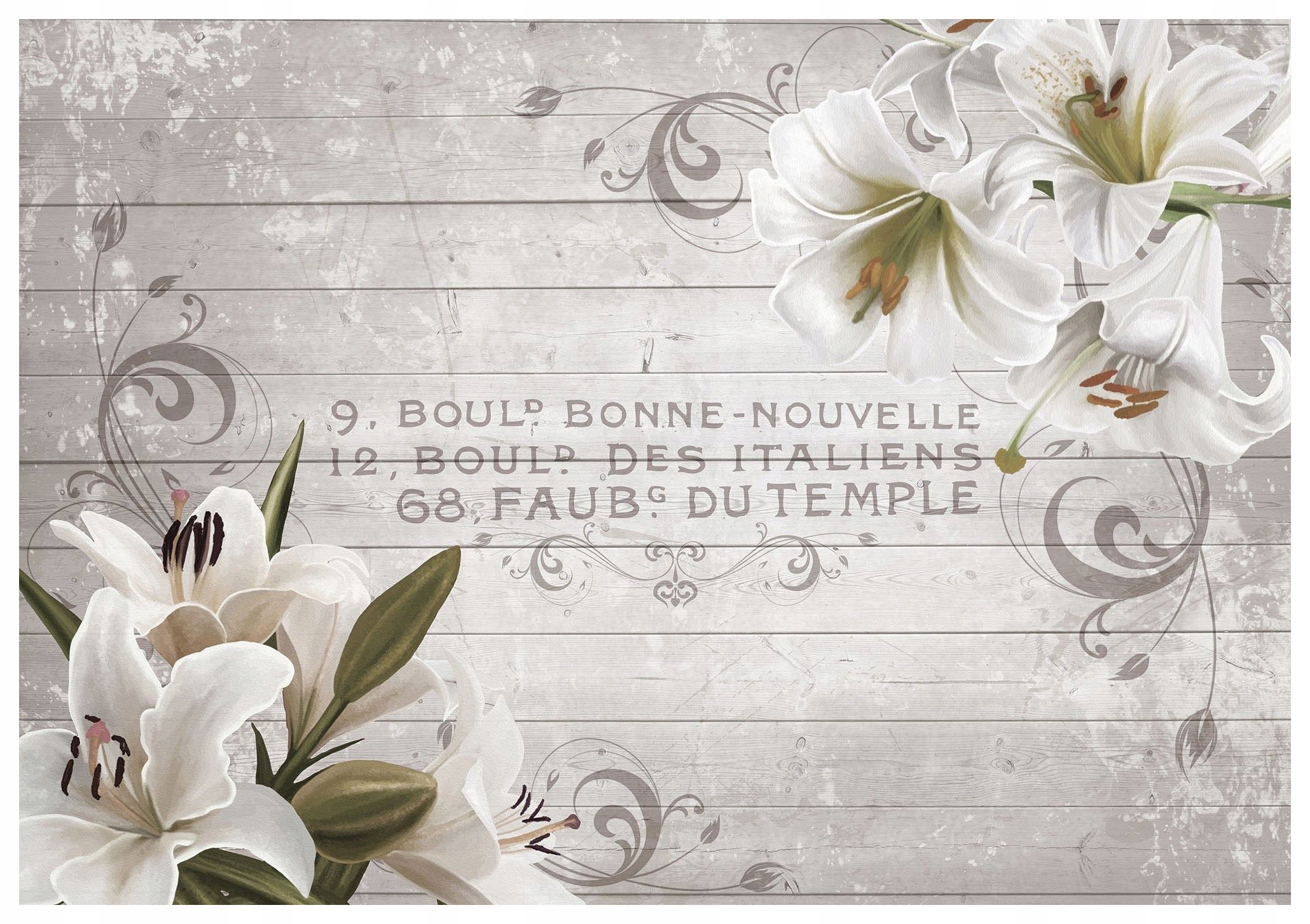 Vliesová fototapeta Lilie bílé vintage elegance květiny 416x254 lepidlo