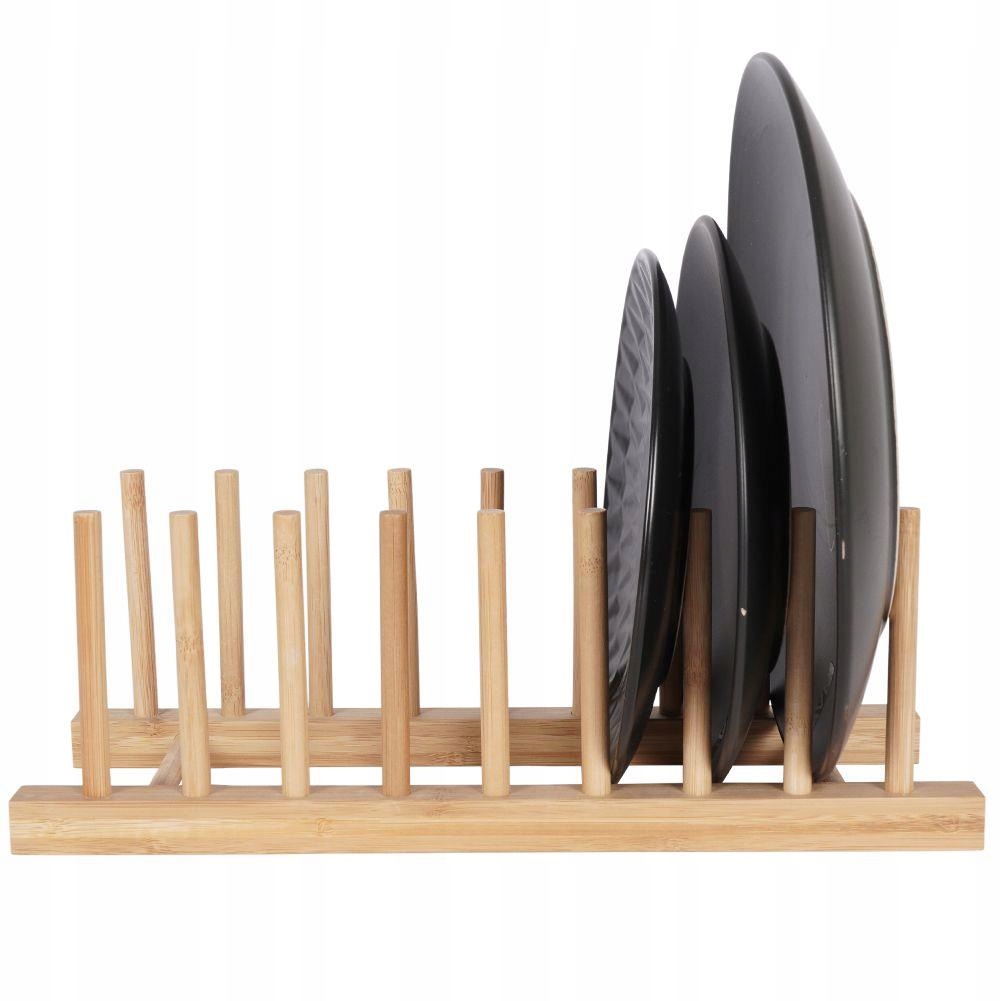 Organizer bambusowy na talerze stojak na pokrywki EAN (GTIN) 4353423236706